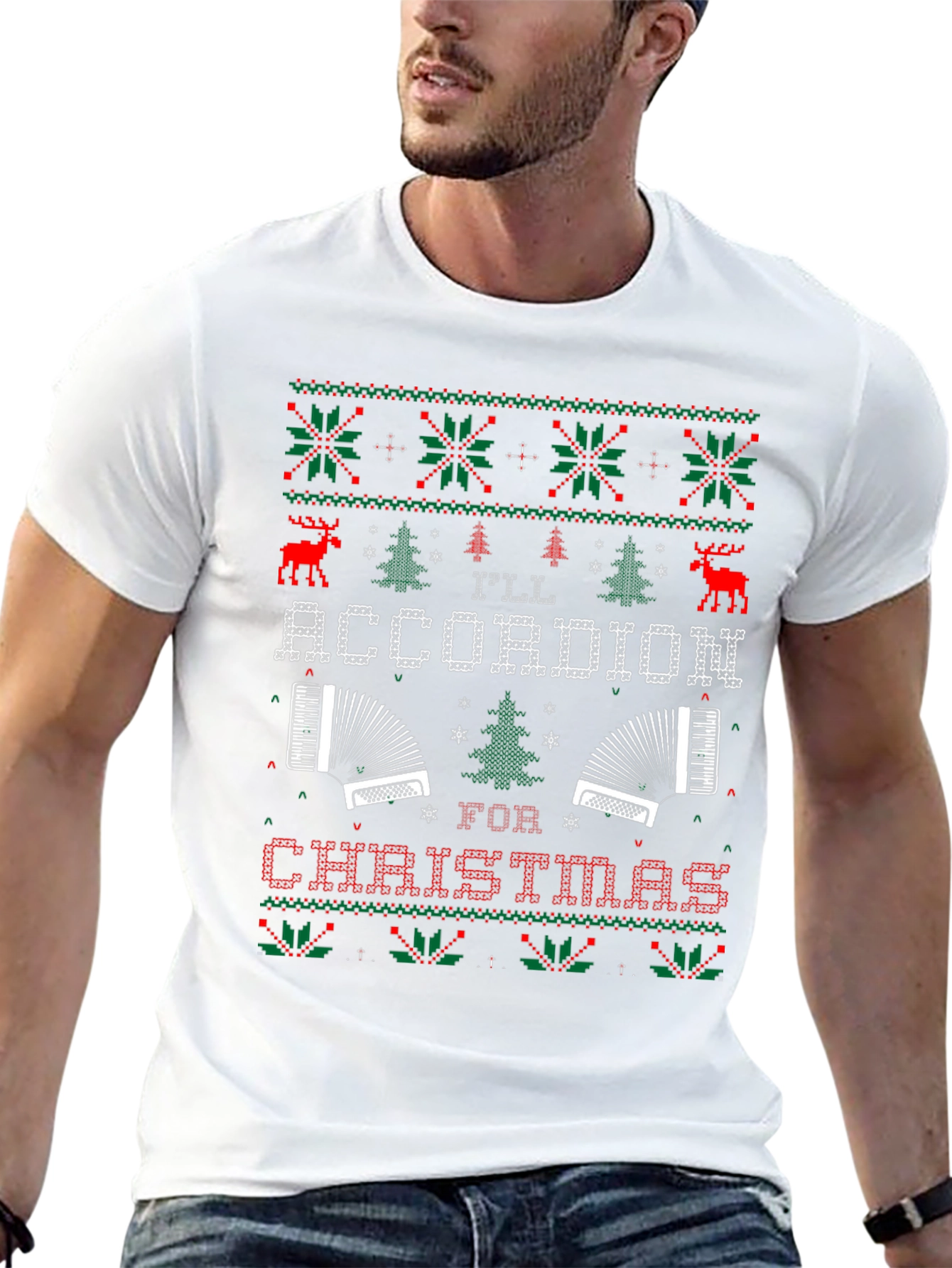 Christmas Accordion Ugly Sweater T-Shirt