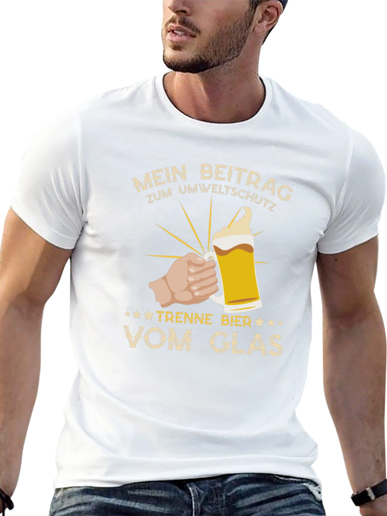 Mens Black Mein Beitrag Beer Graphic Tee