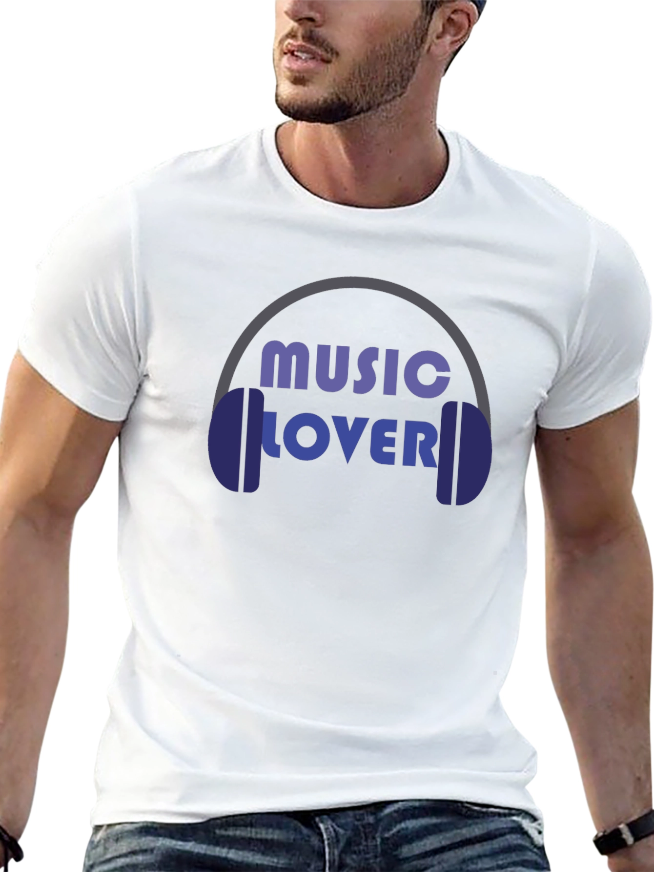 Music Lover Graphic T-Shirt - Black Cotton Tee