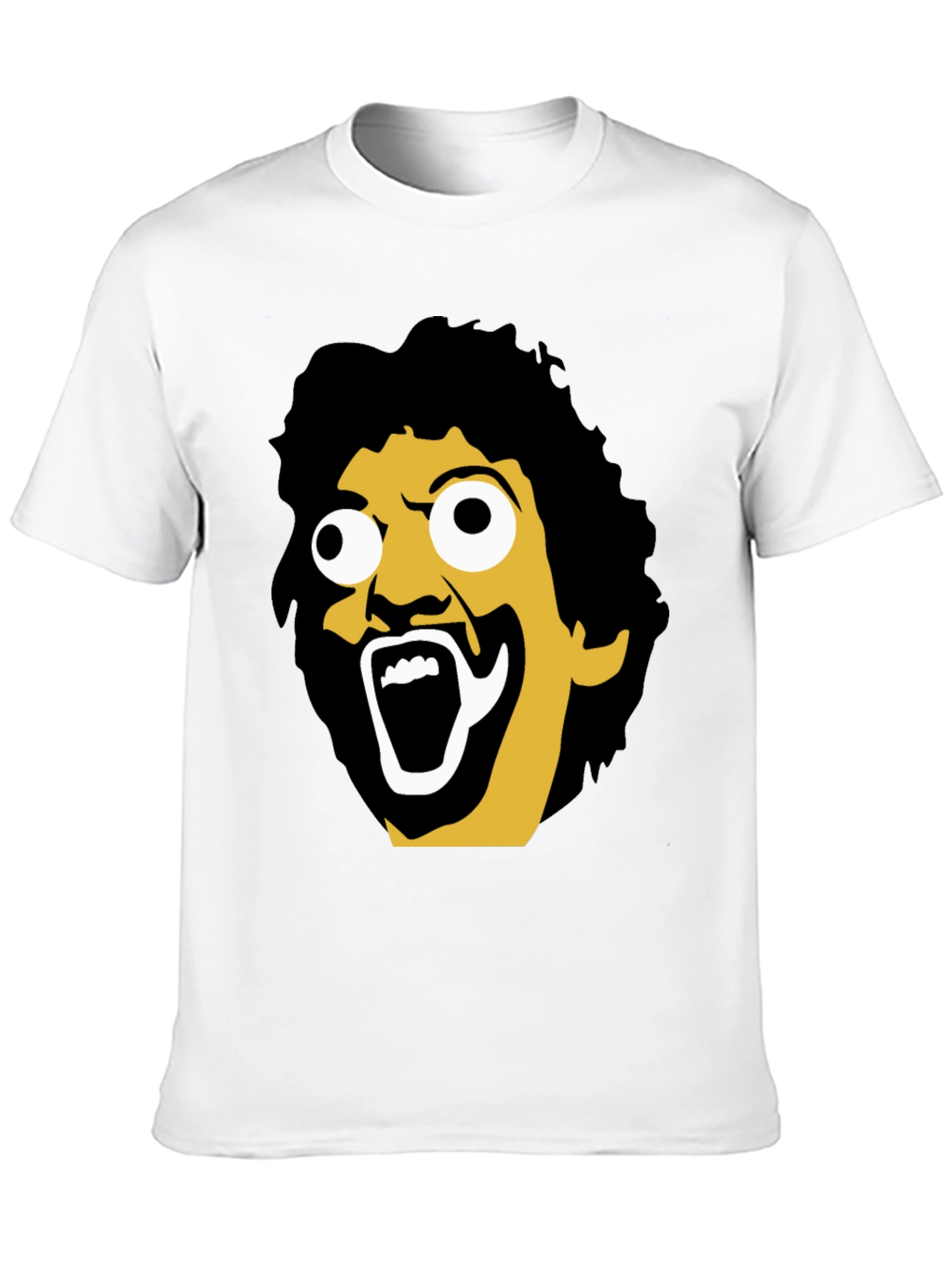 Black Tee with Funny Face Graphic