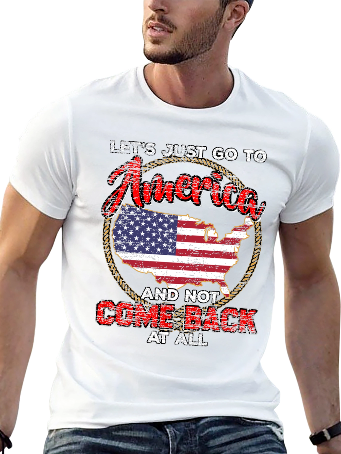 USA Graphic T-Shirt - Lets Go To America!