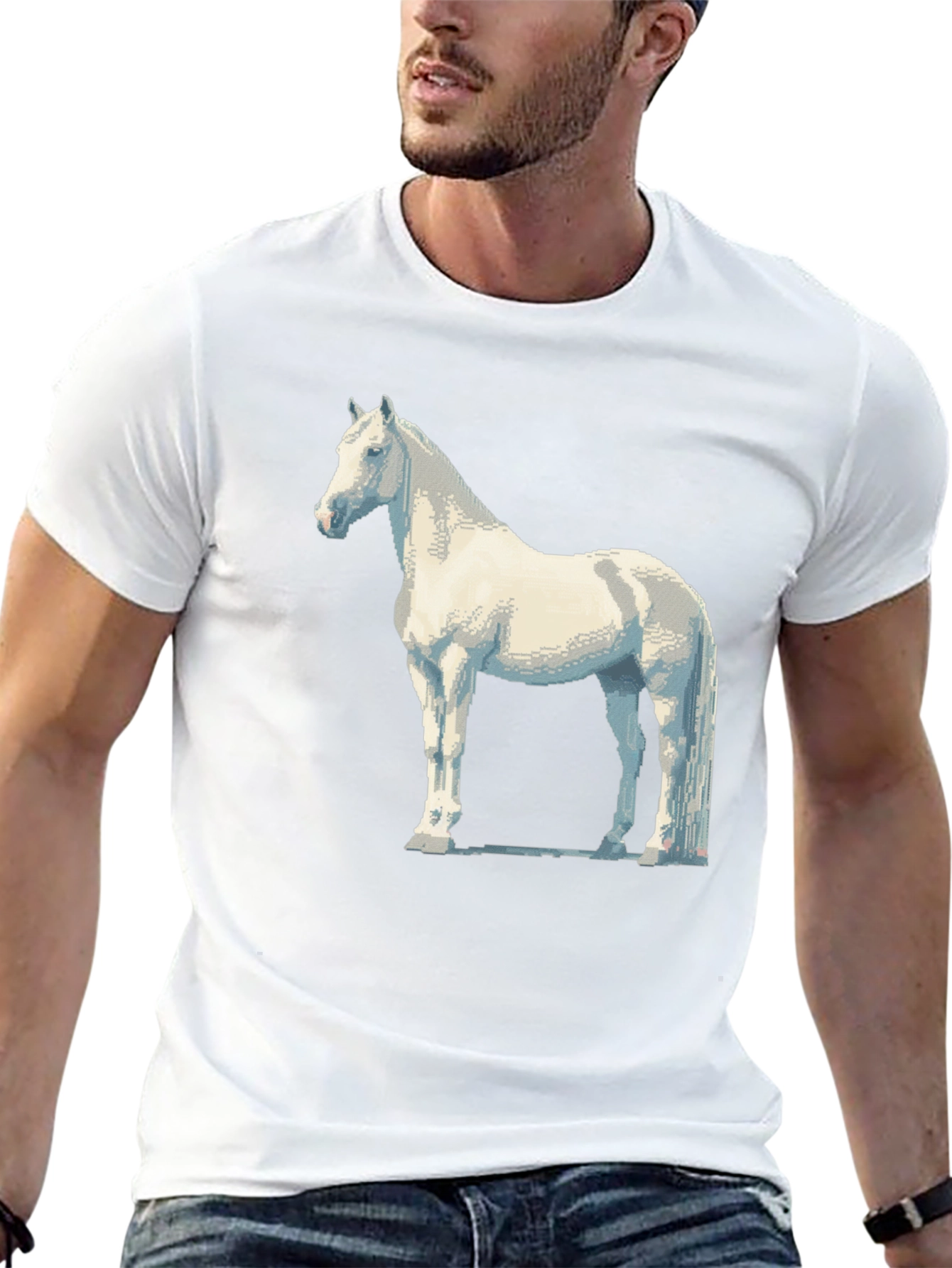 Horse Graphic T-Shirt - Cool Pixel Art Style