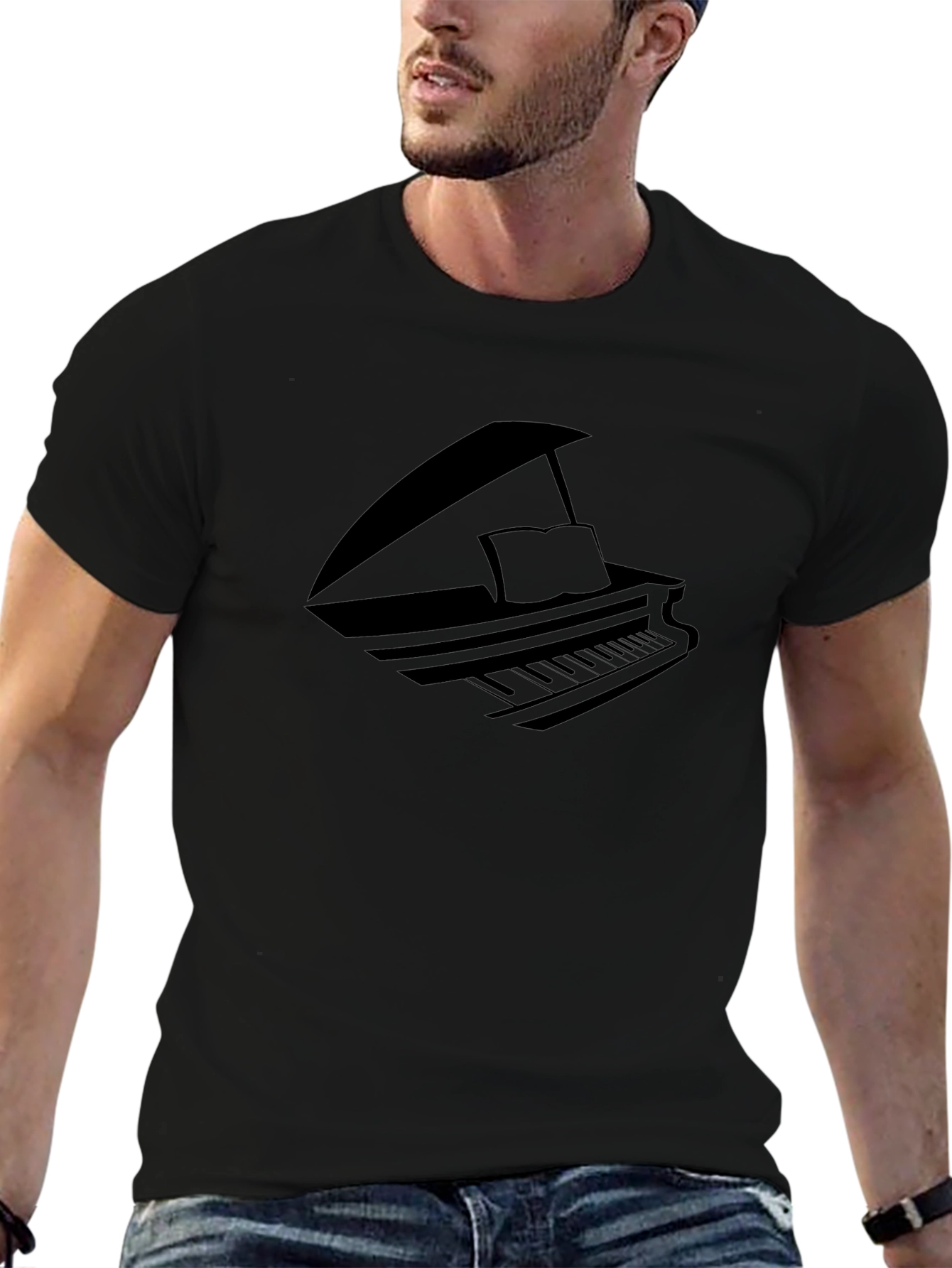 Piano Graphic Black T-Shirt