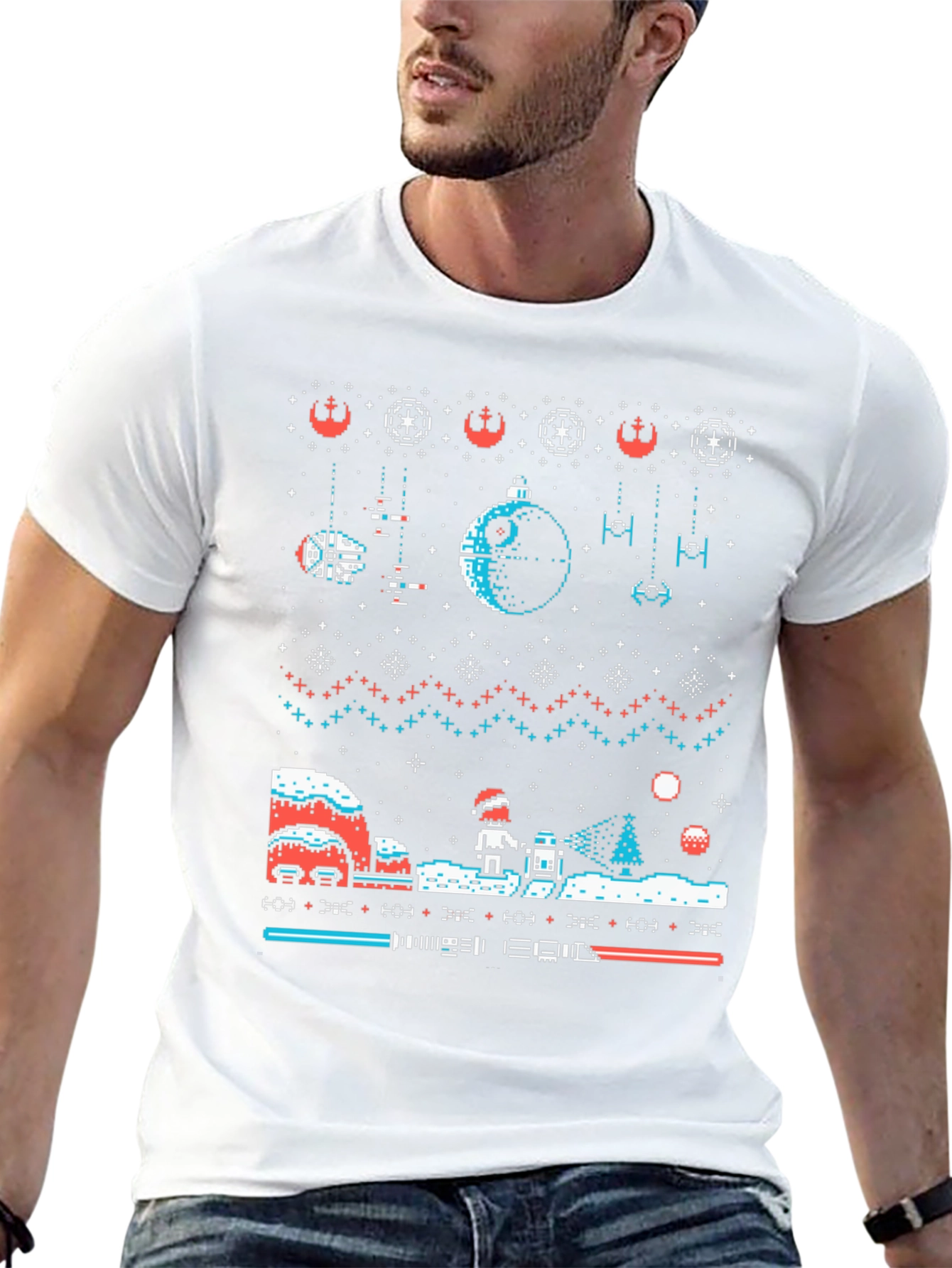 Star Wars Ugly Christmas Sweater T-Shirt Black