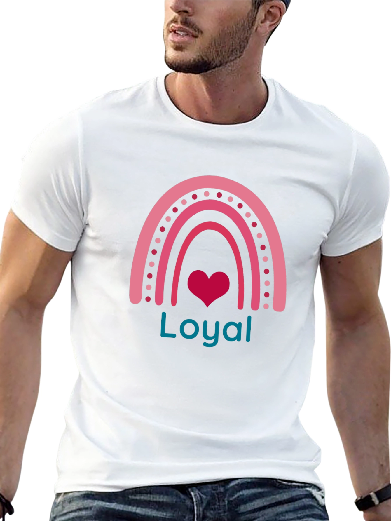 Loyal Heart Rainbow Graphic Tee - Black Cotton