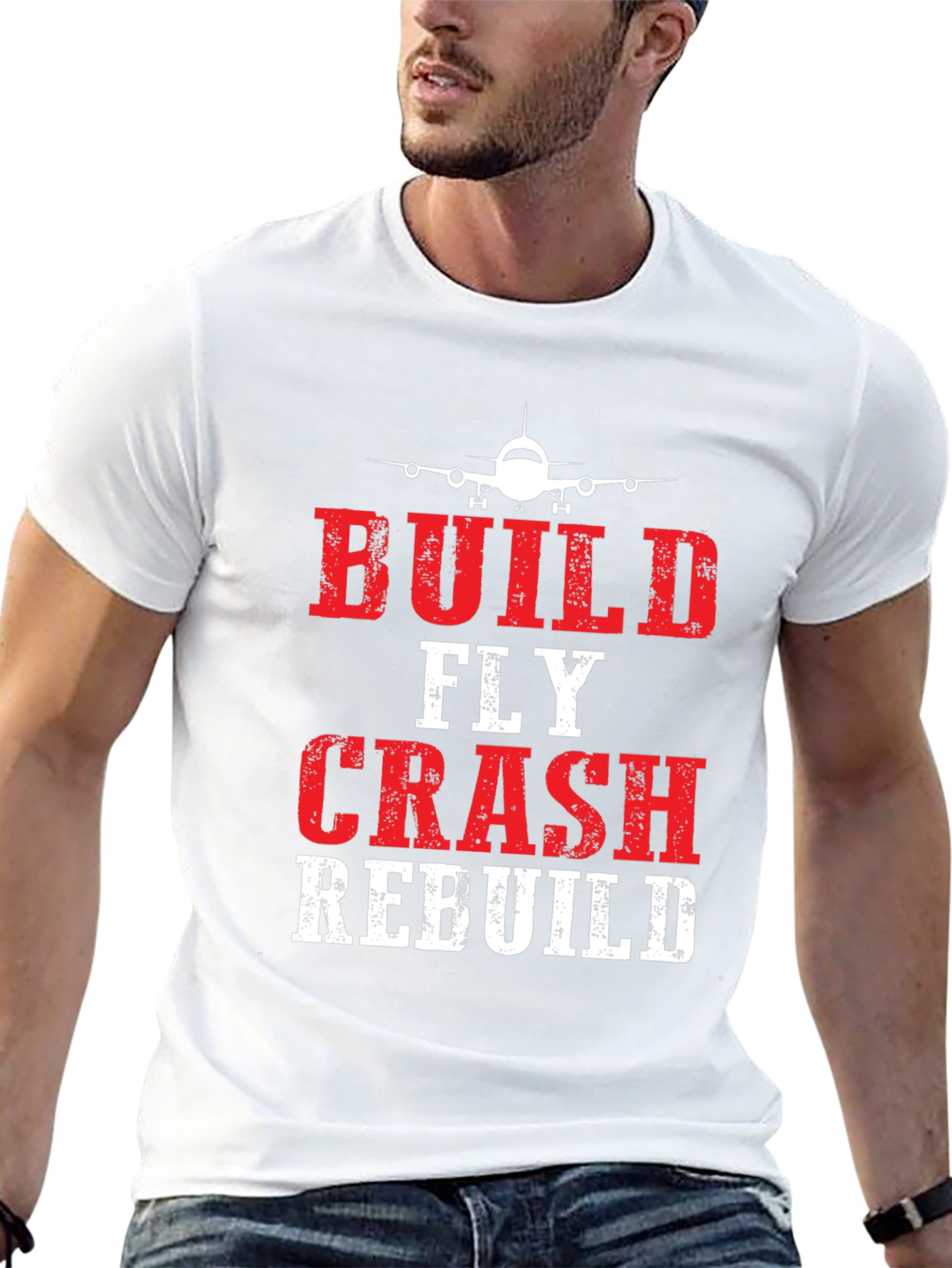 Build Fly Crash Rebuild Pilot T-Shirt