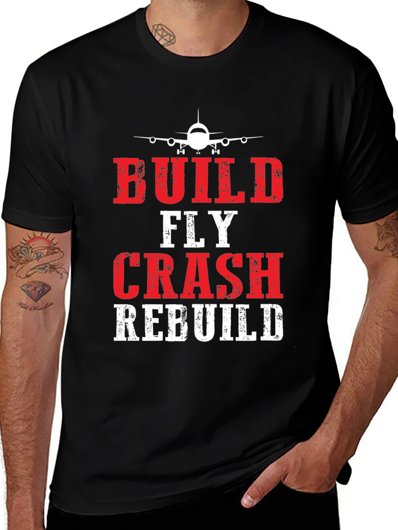 Build Fly Crash Rebuild Pilot T-Shirt