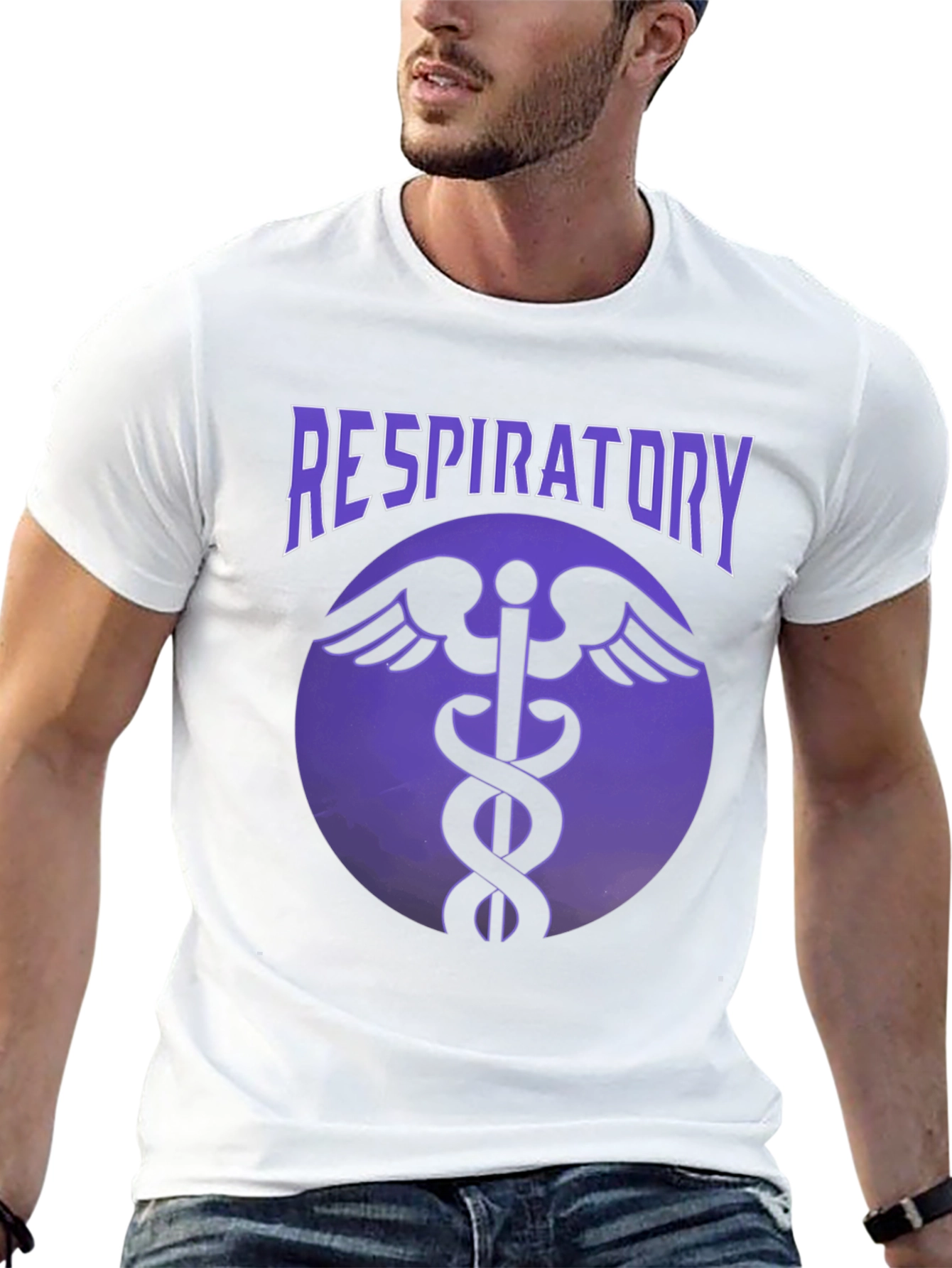 Respiratory Therapist Caduceus T-Shirt - Black
