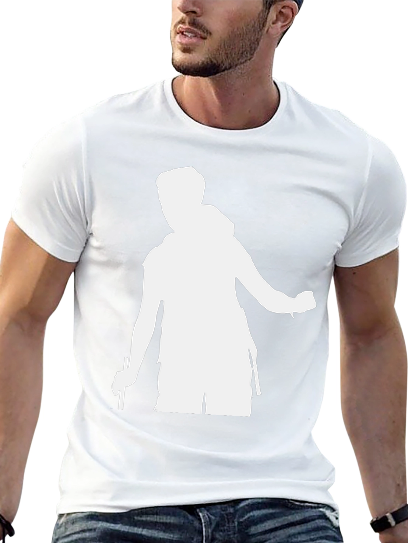 Mens Black T-Shirt - Hiking Silhouette