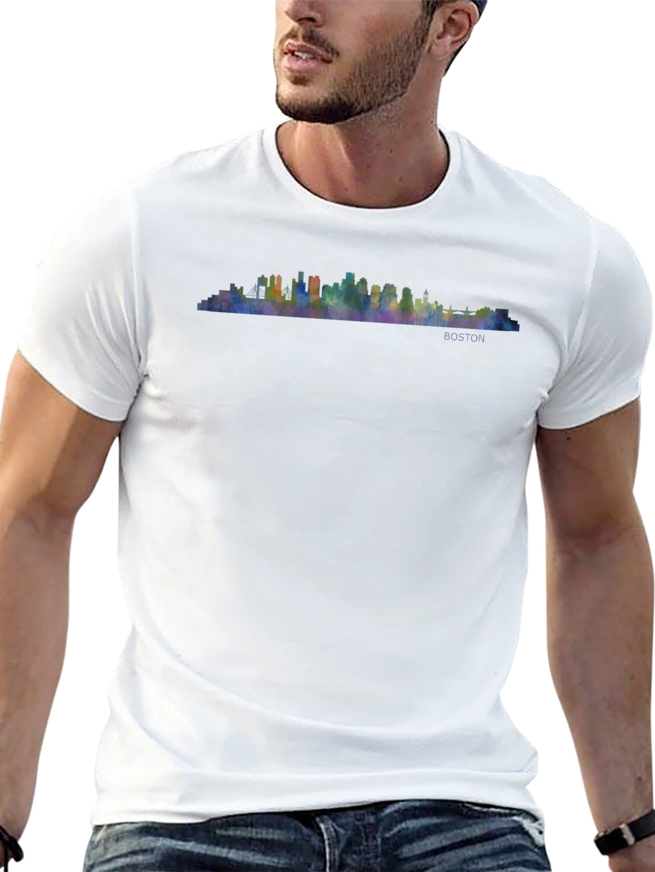 Boston Skyline Graphic Tee - Black