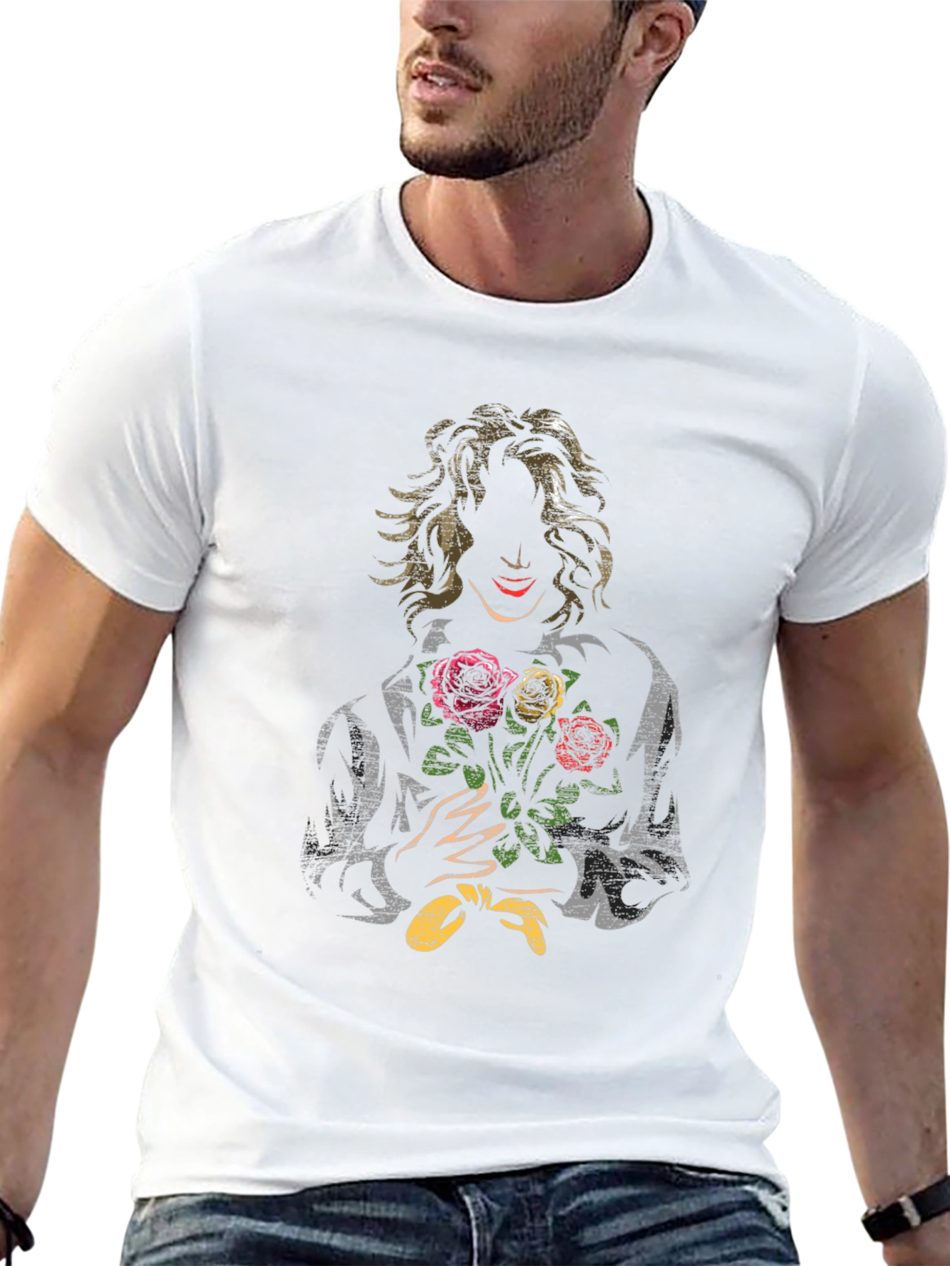 Mysterious Floral Graphic Tee - Unique Style