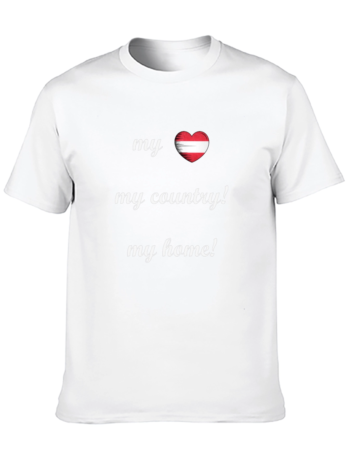 Austria Heart Flag T-Shirt My Country My Home