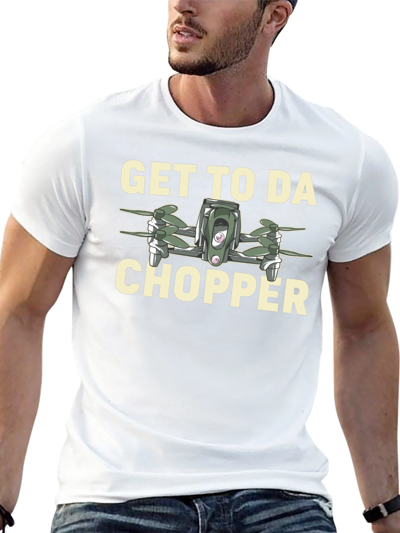 Get to da Chopper Drone Graphic T-Shirt