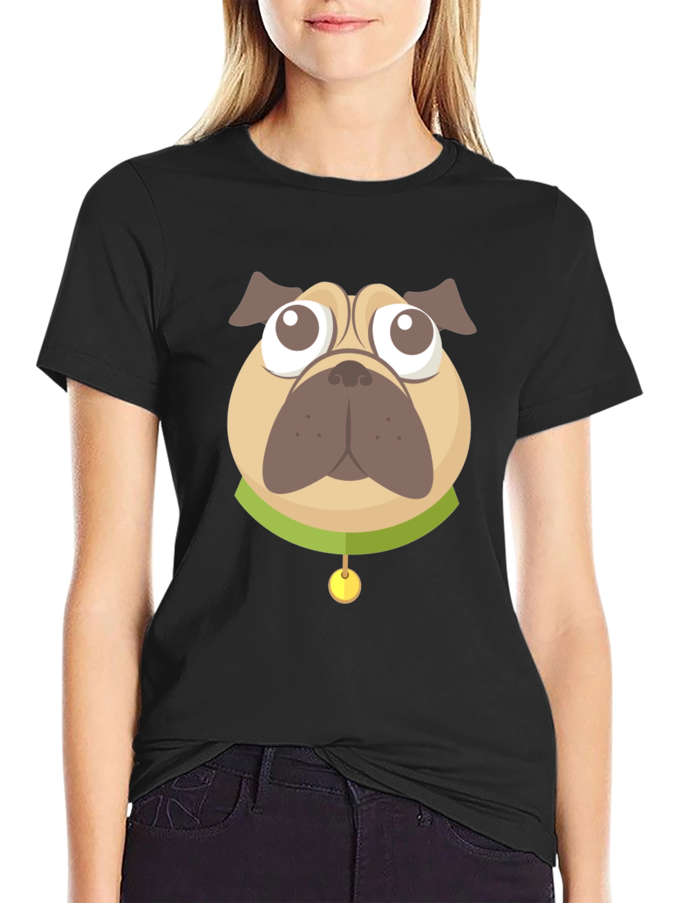 Pug Graphic Black T-Shirt