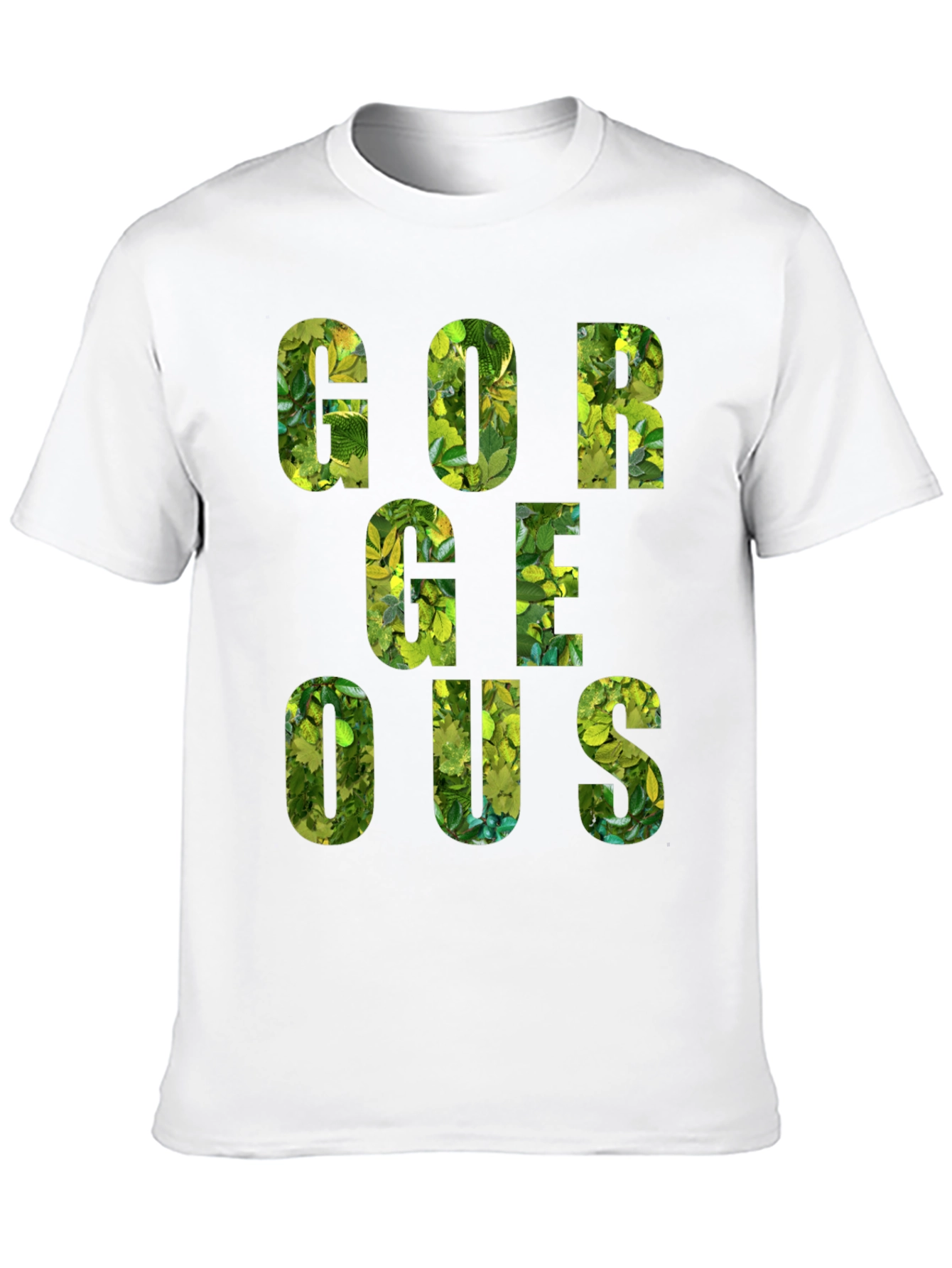 Gorgeous Leaf Print Black T-Shirt
