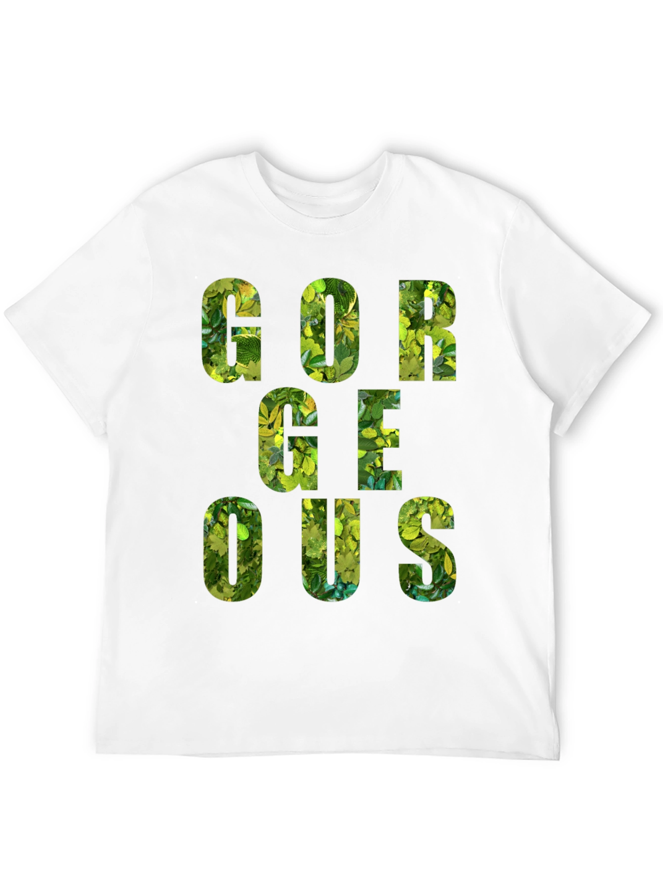 Gorgeous Leaf Print Black T-Shirt