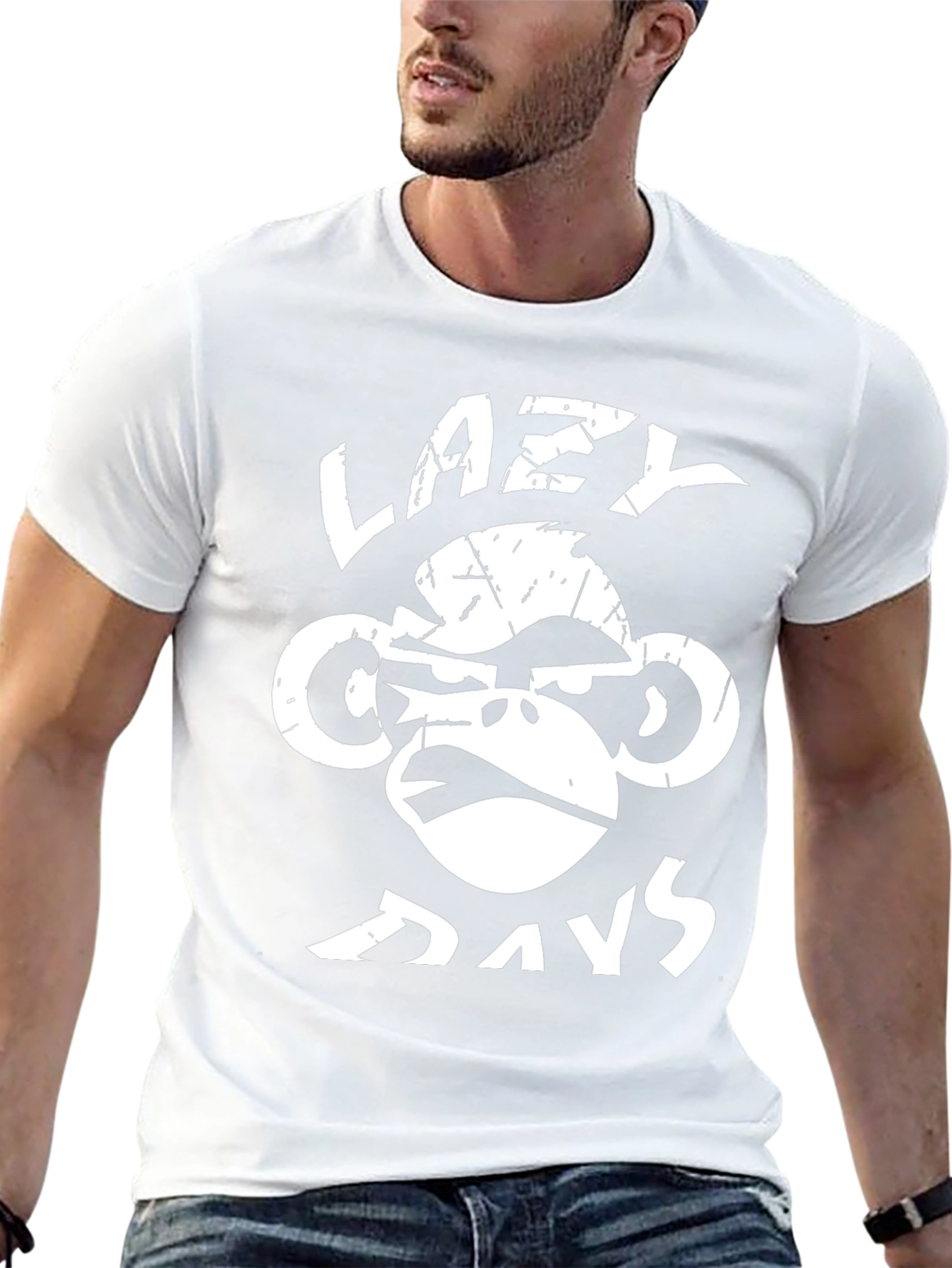 Lazy Monkey Days Graphic T-Shirt - Relaxed Fit