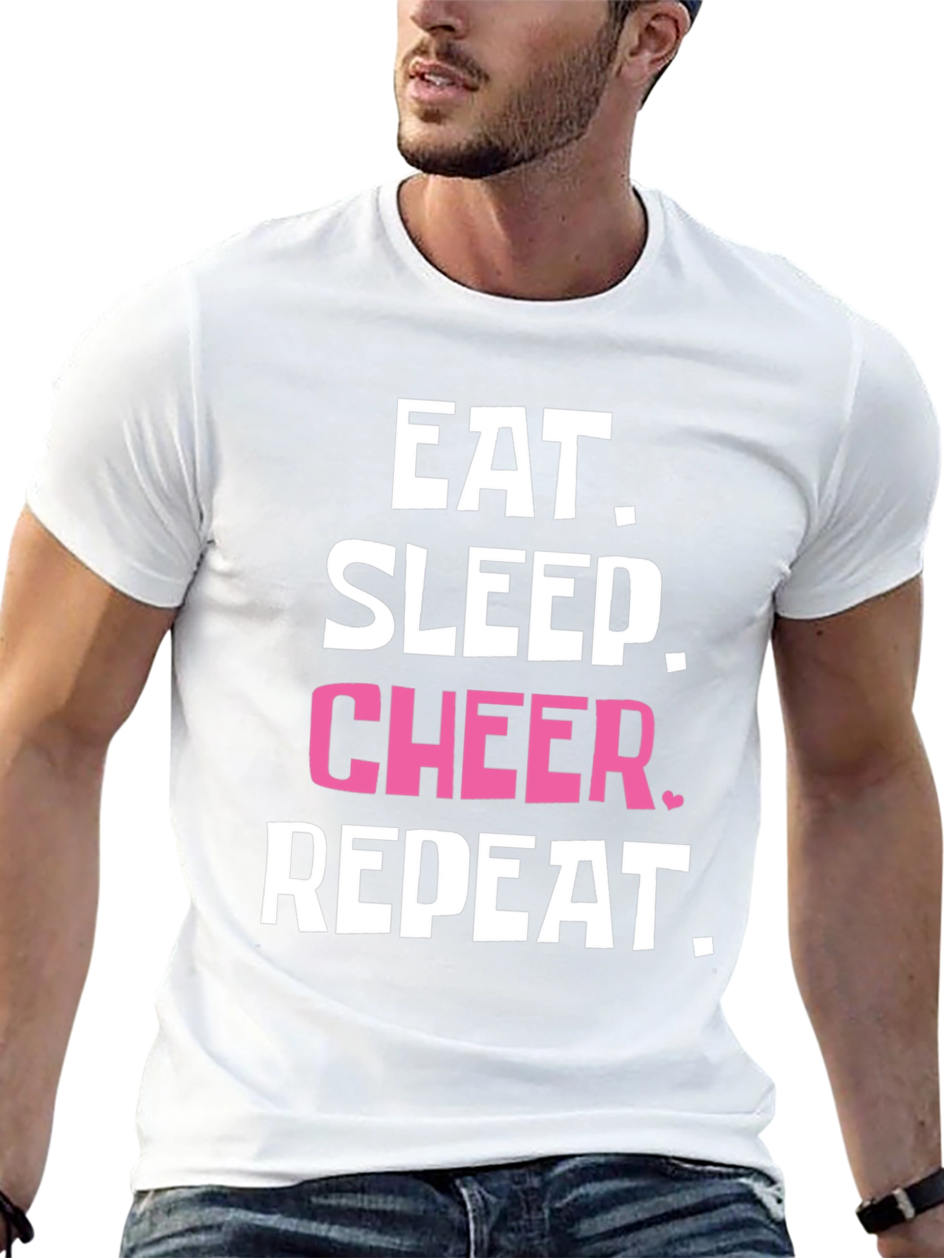 Eat Sleep Cheer Repeat Black T-Shirt