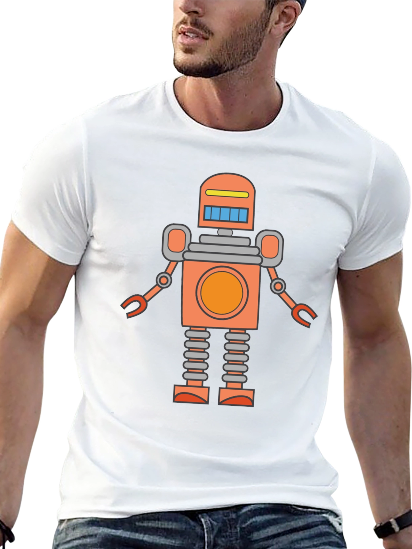 Retro Robot Graphic Tee - Cool Sci-Fi T-Shirt