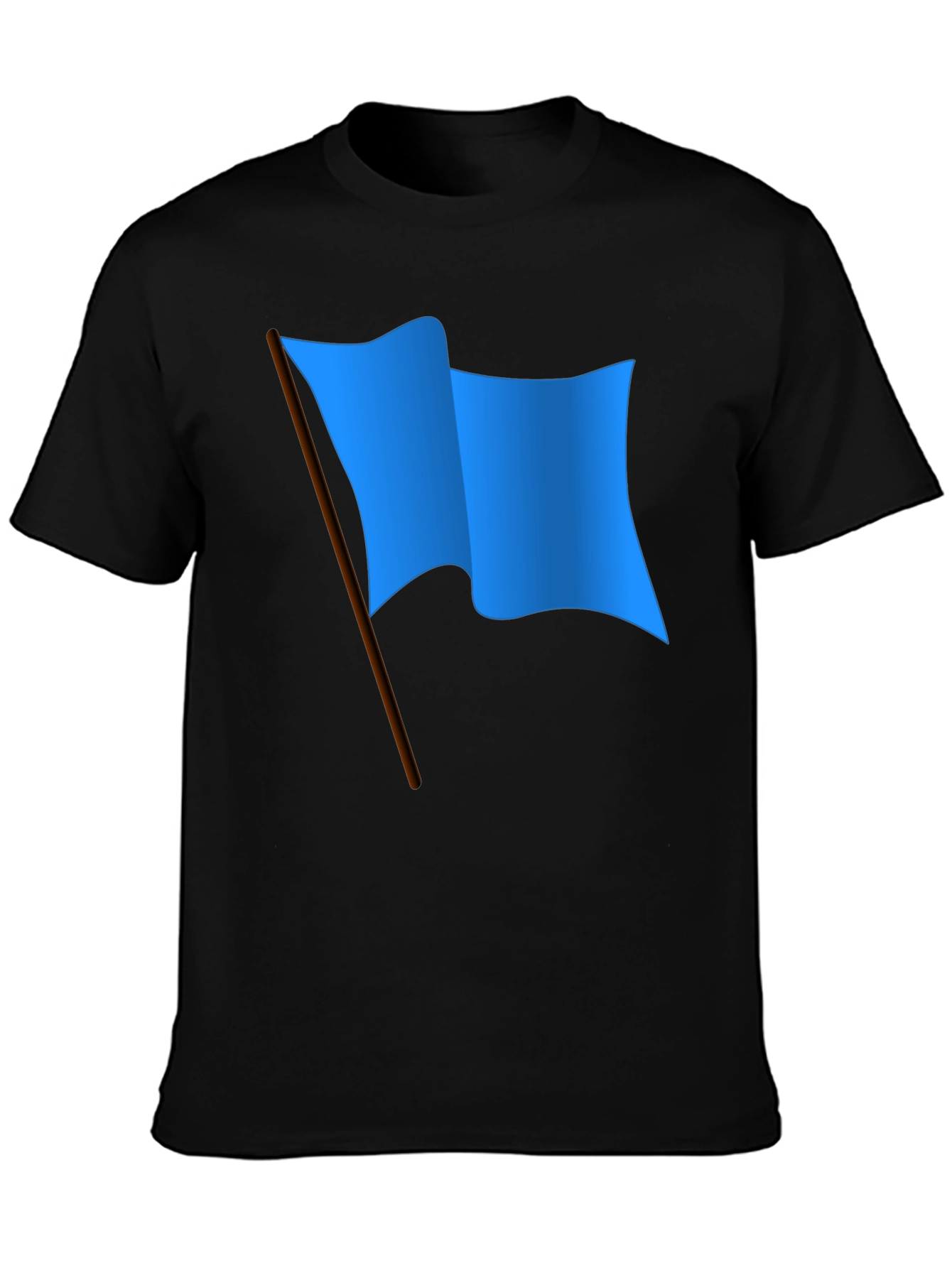Blue Flag Graphic Black T-Shirt