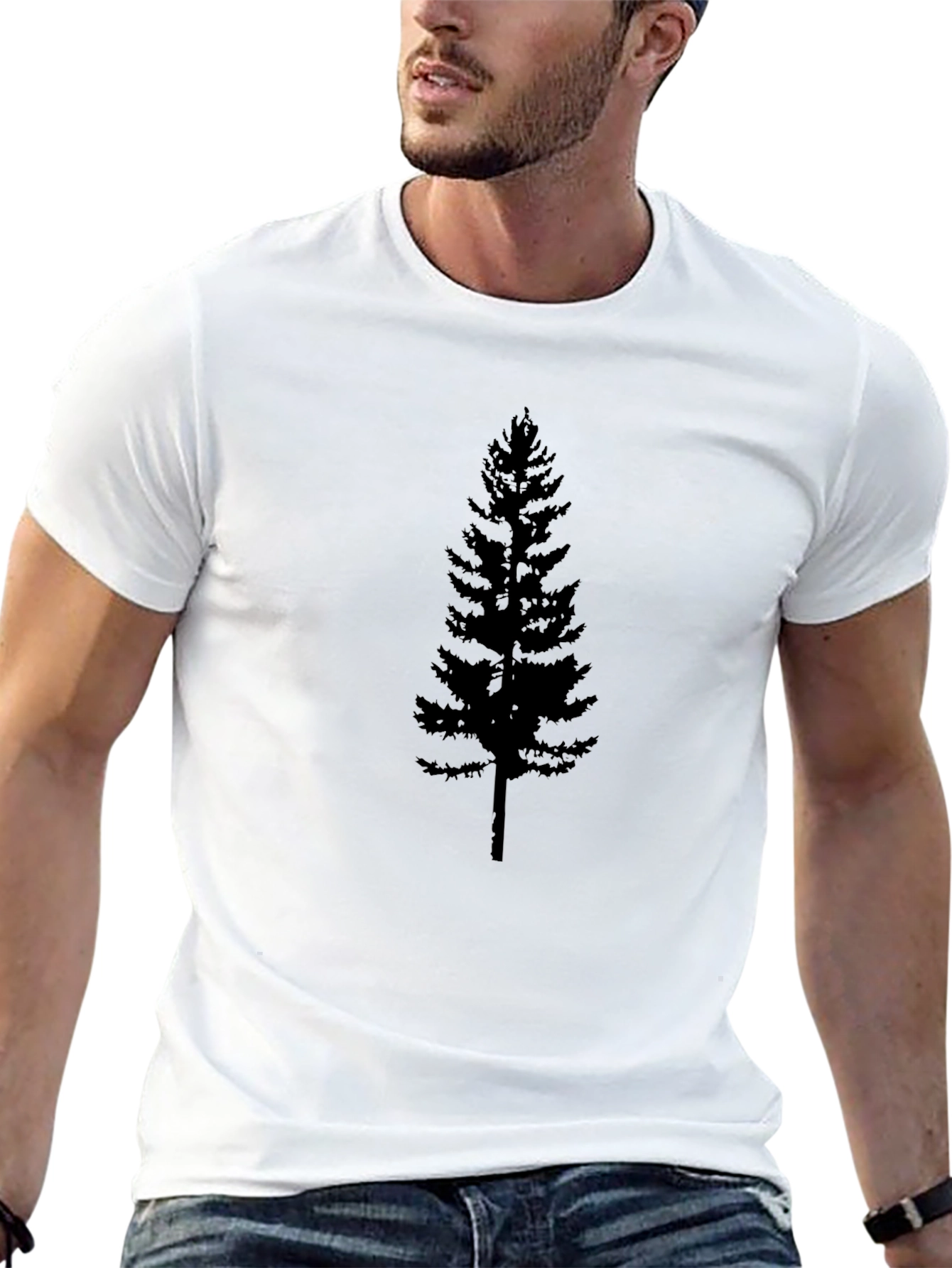 Evergreen Tree Graphic Tee - Black