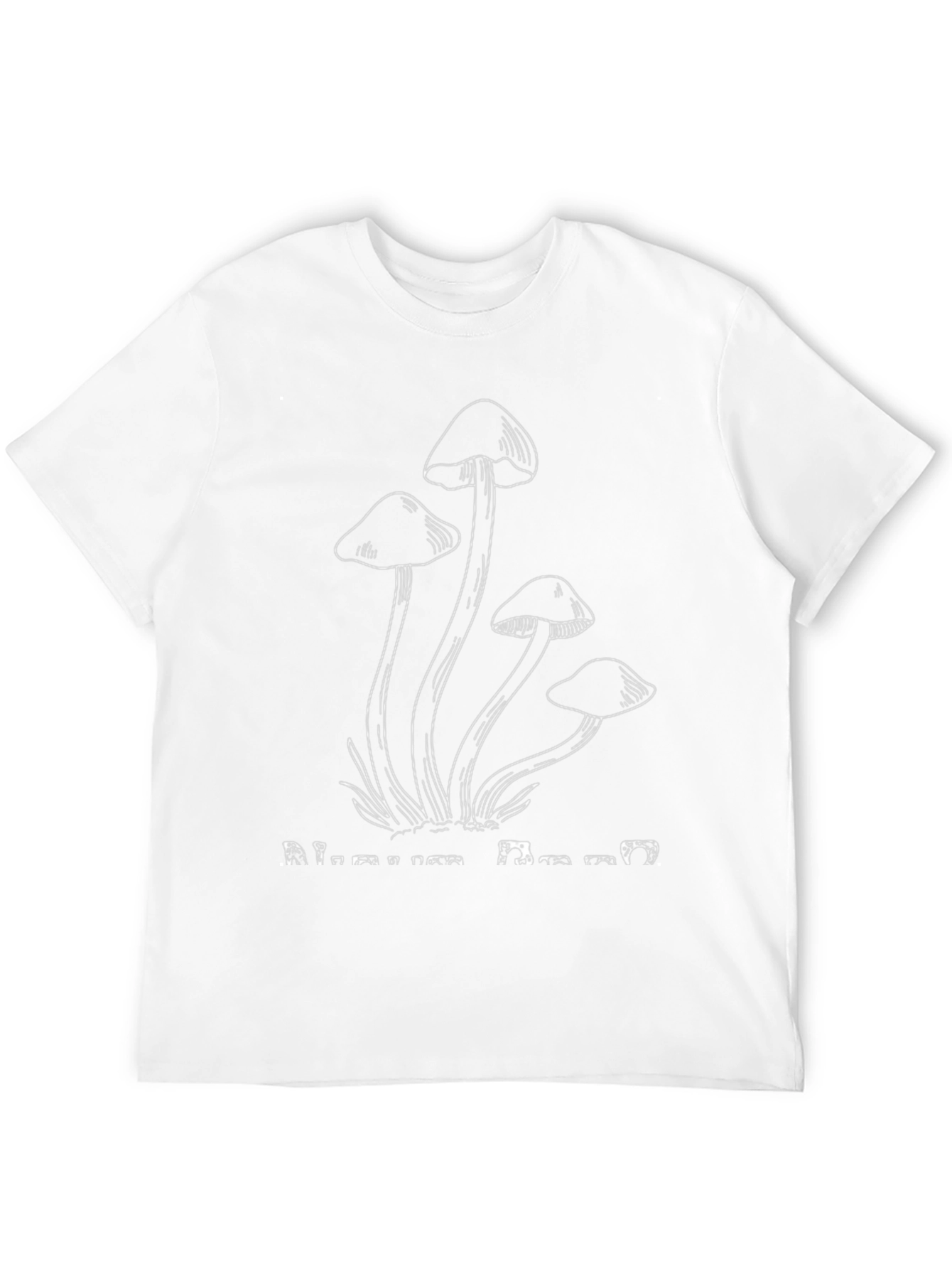 Mushroom Print Black Tee