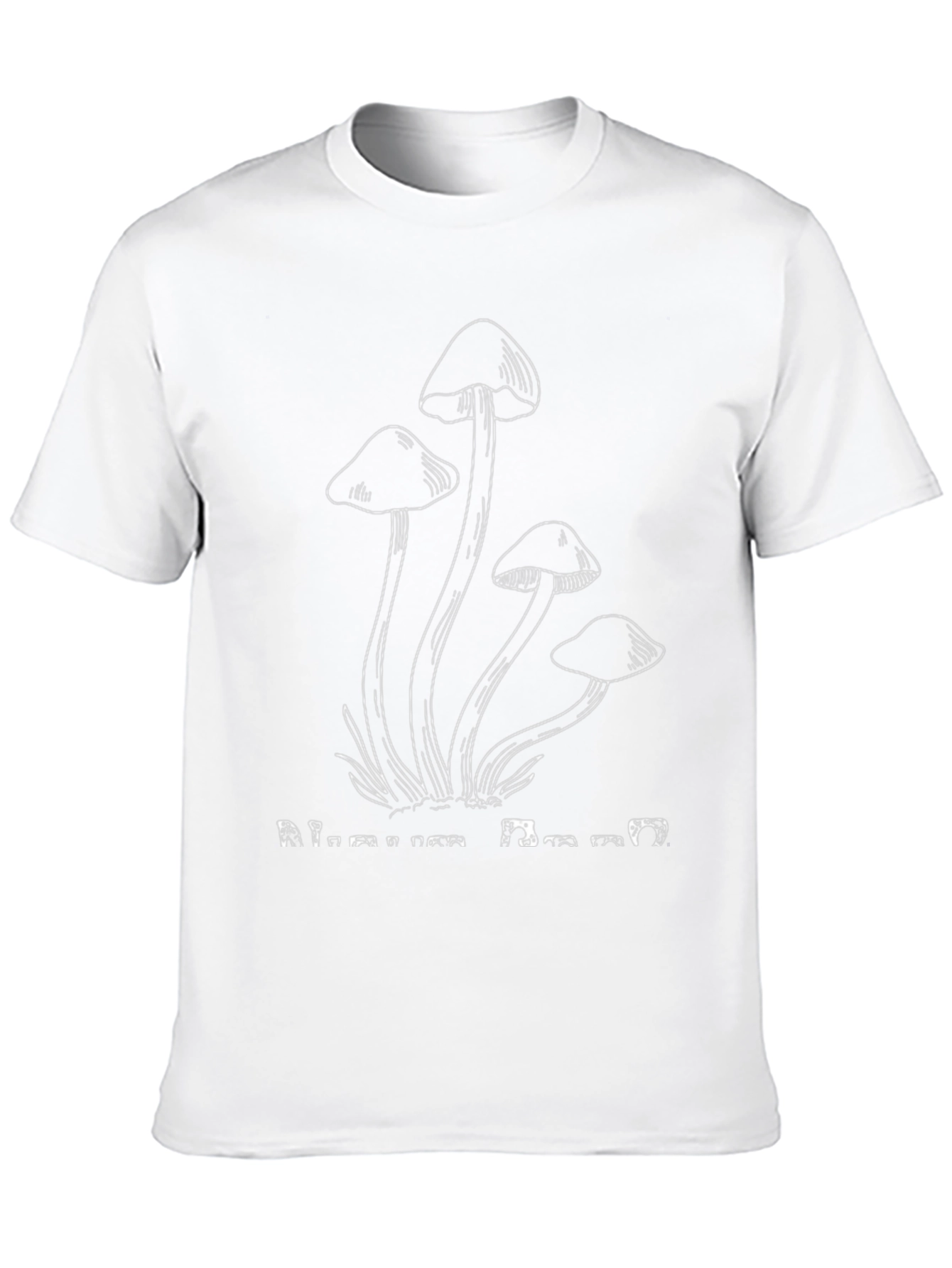 Mushroom Print Black Tee