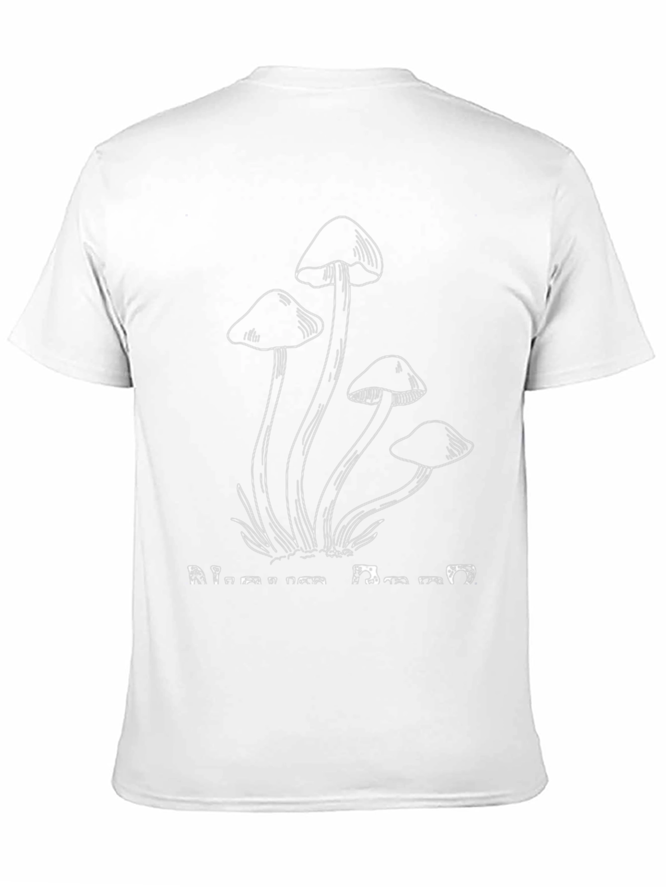 Mushroom Print Black Tee