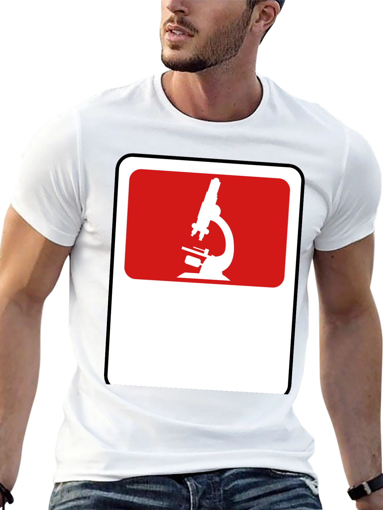 Science Microscope Graphic Black T-Shirt