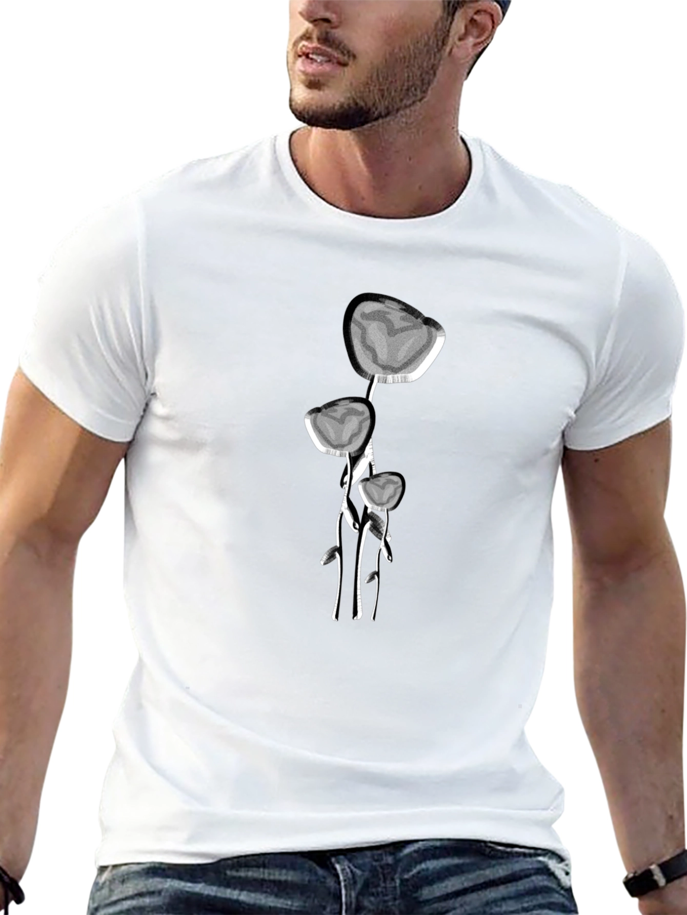 Abstract Floral Design T-Shirt