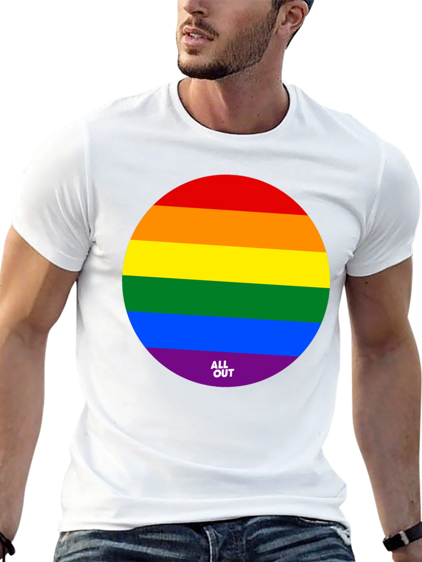 Pride Rainbow Circle Graphic Tee - Black