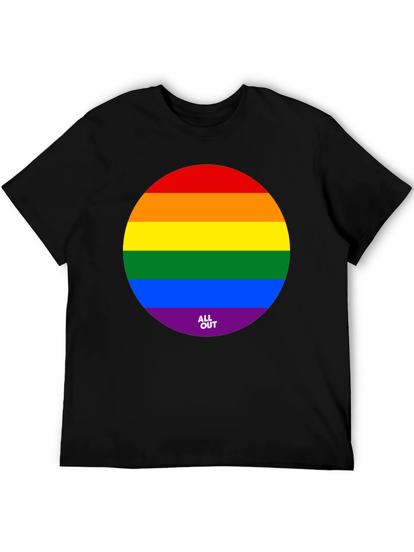 Pride Rainbow Circle Graphic Tee - Black