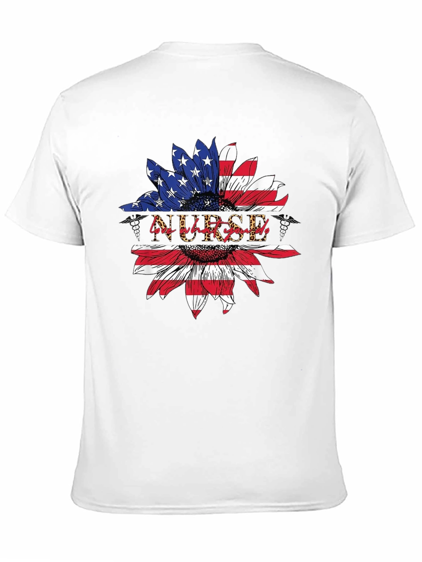 American Flag Nurse Sunflower T-Shirt