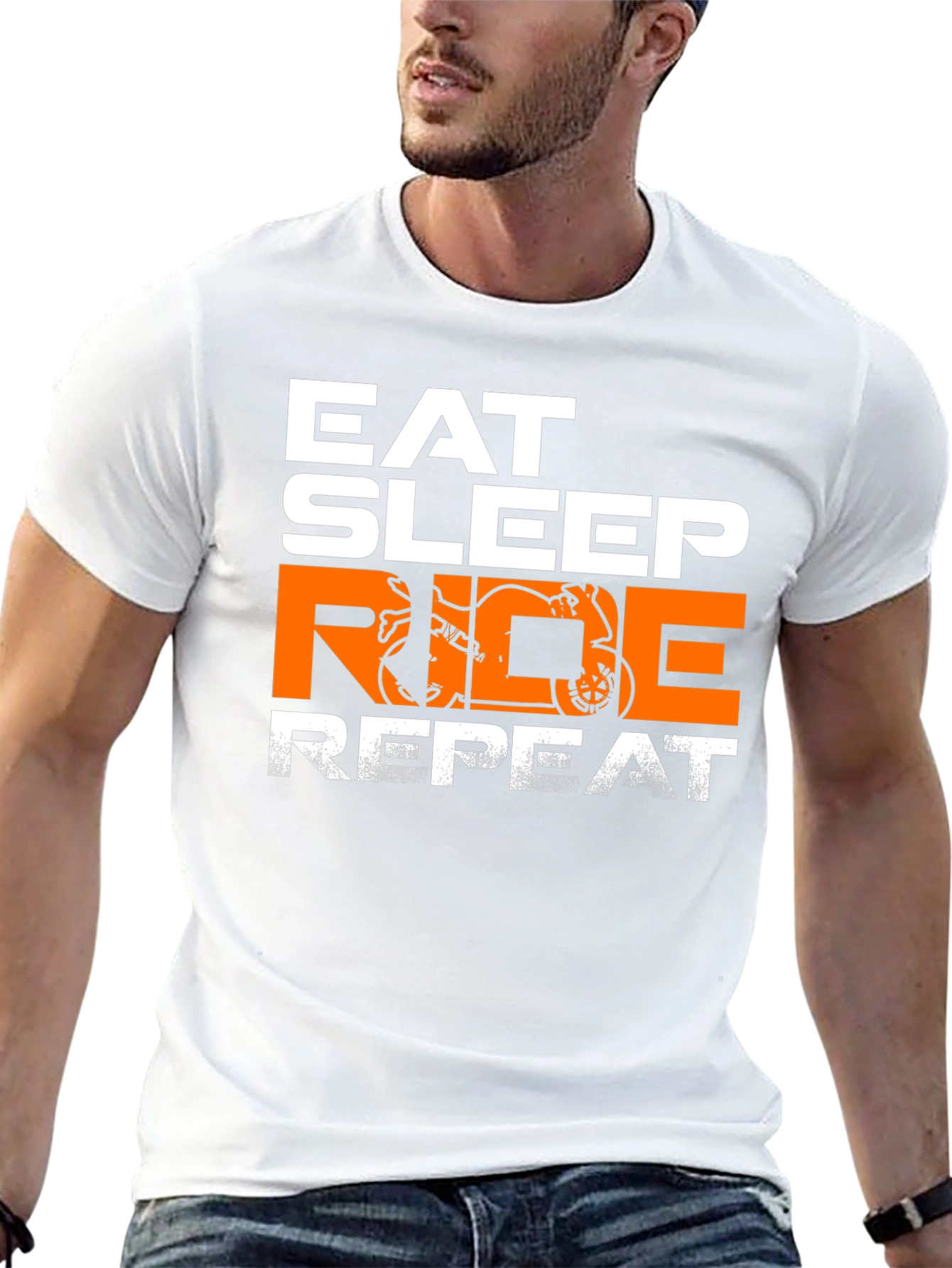 Eat Sleep Ride Repeat T-Shirt - Motorbike Design