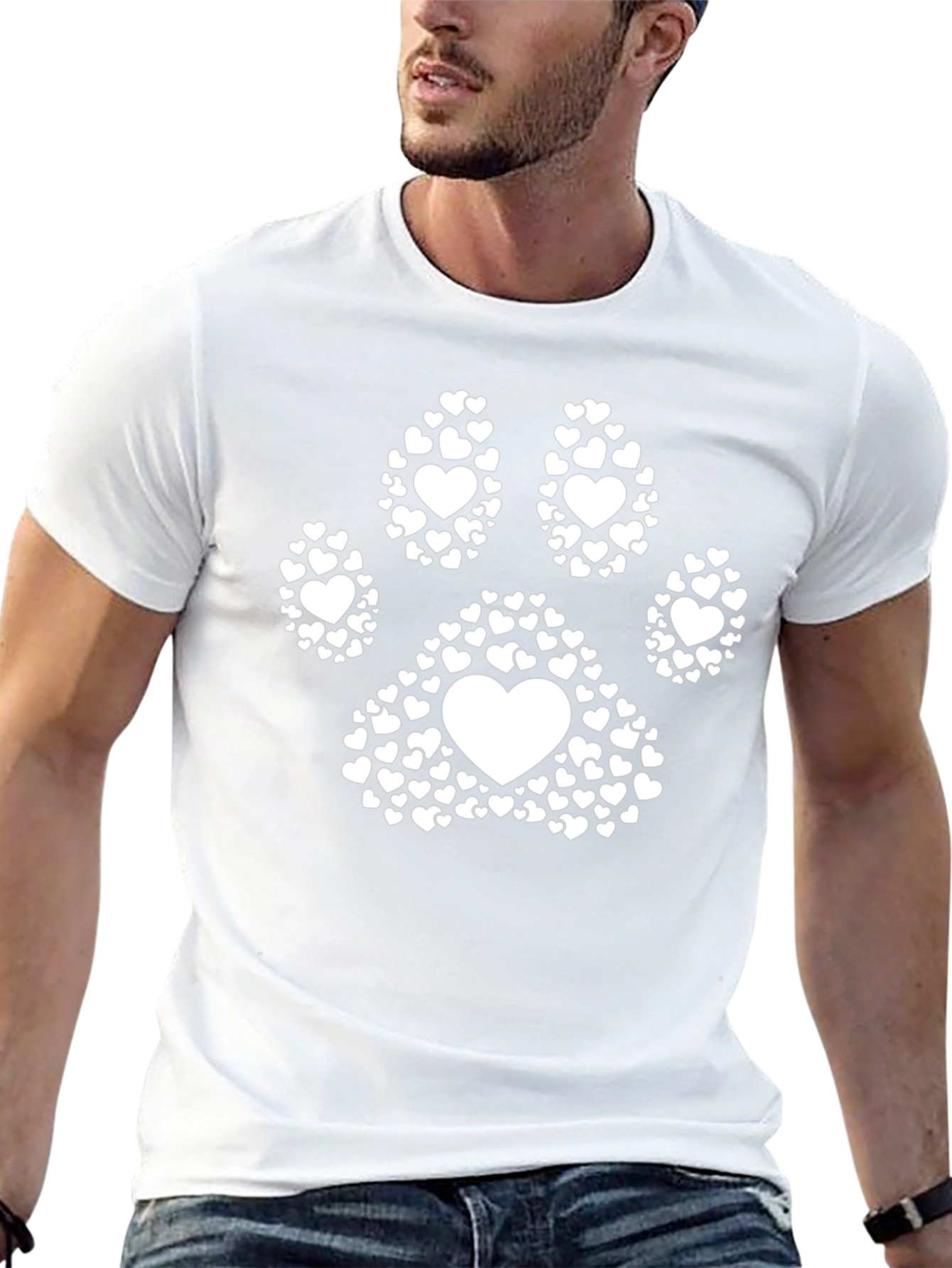 Heart Paw Print T-Shirt - Dog Lover Tee