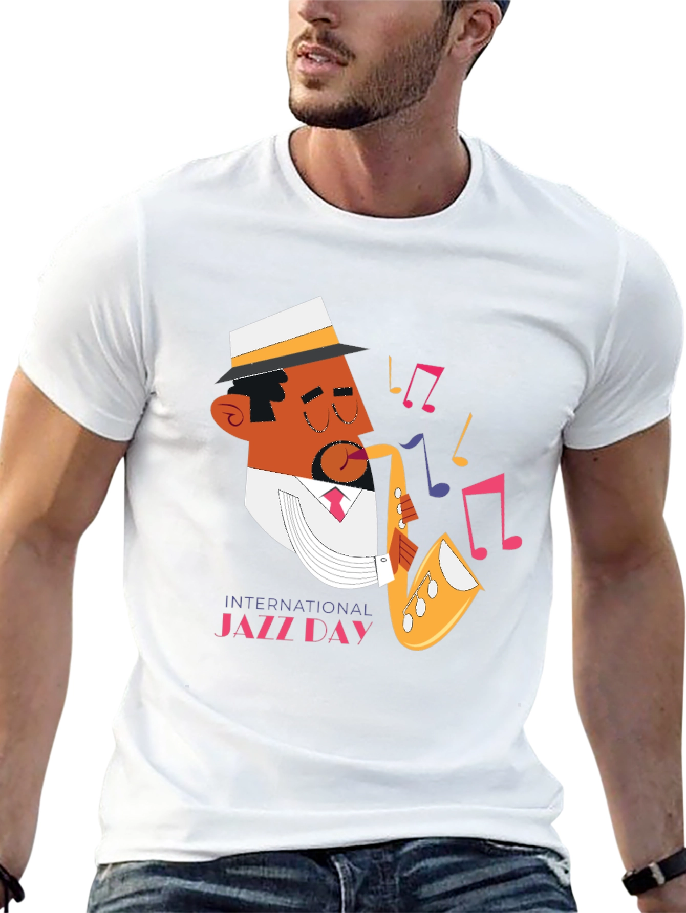 Jazz Day Graphic Black T-Shirt
