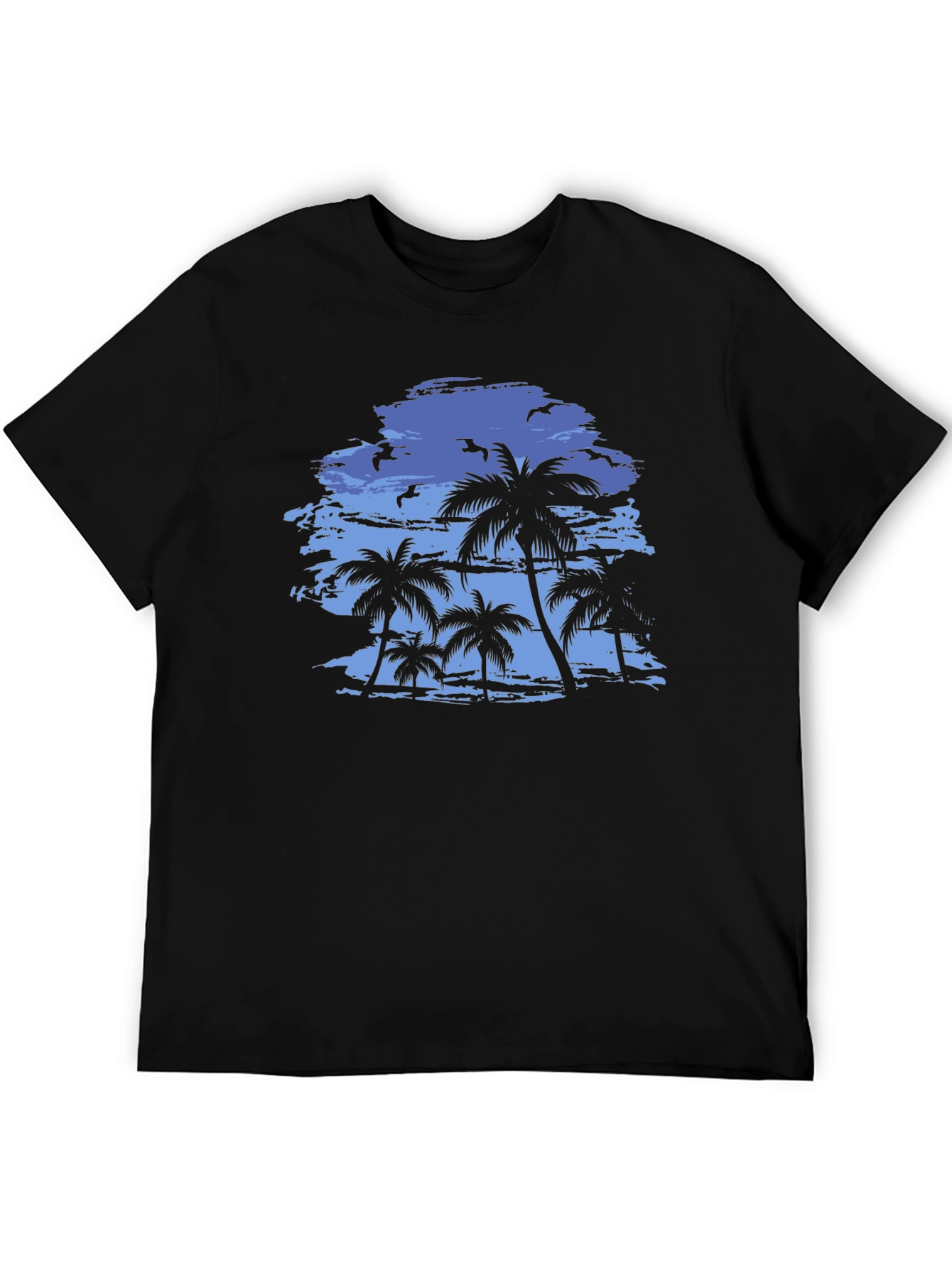 Tropical Palm Tree Graphic T-Shirt - Mens Black Tee
