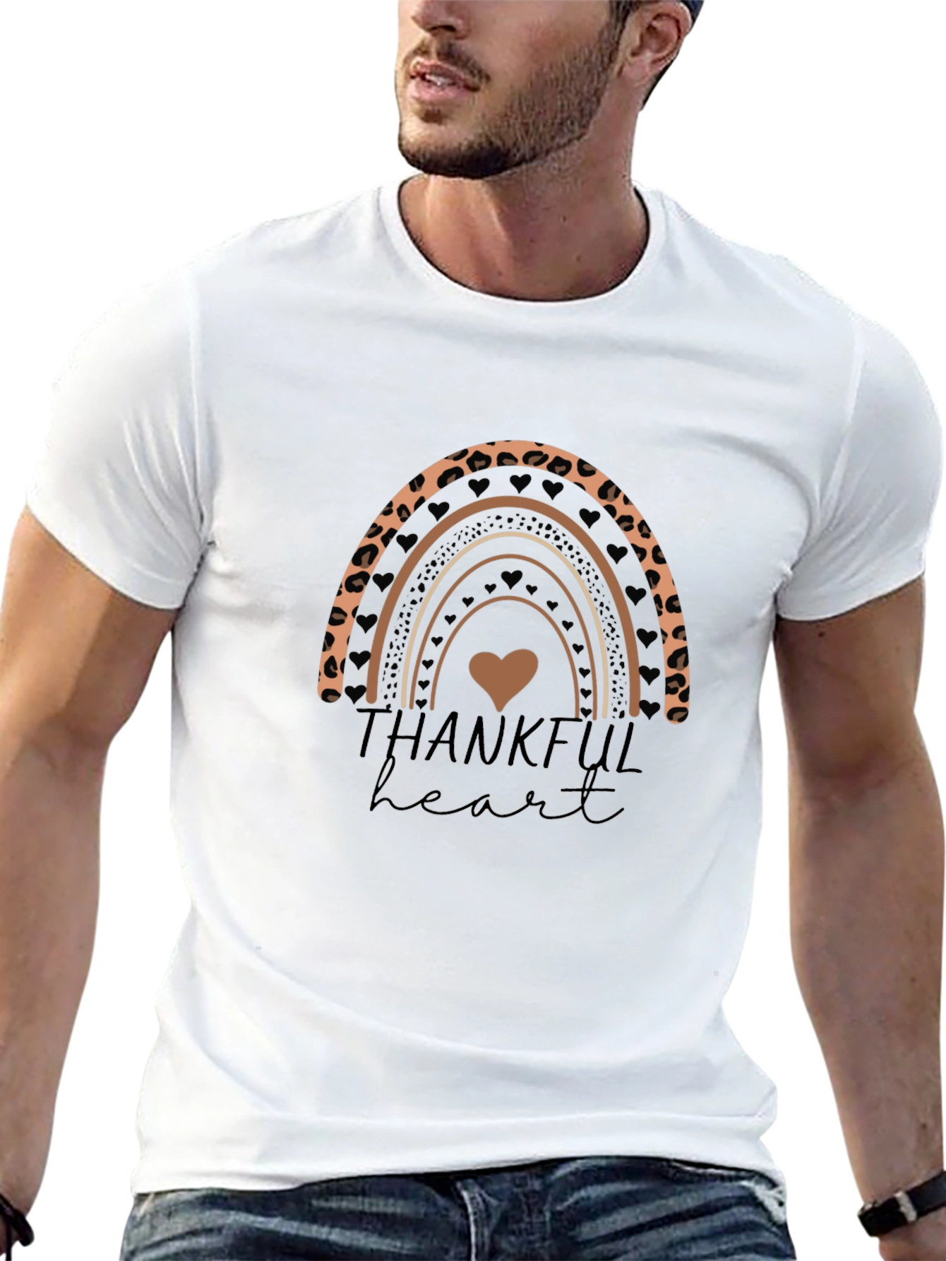 Thankful Heart Rainbow Graphic Tee