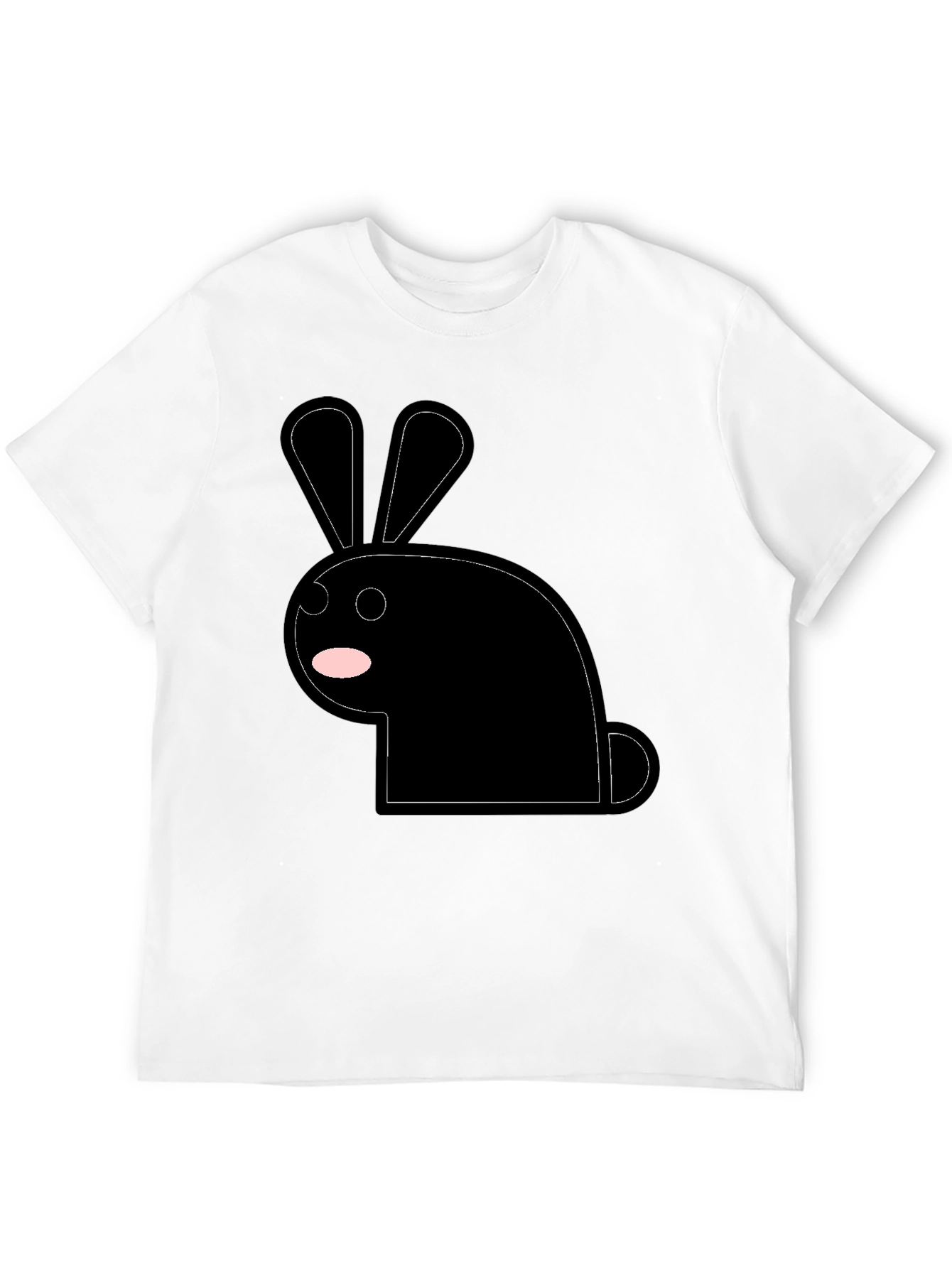 Black Bunny Graphic Tee - Minimalist Style