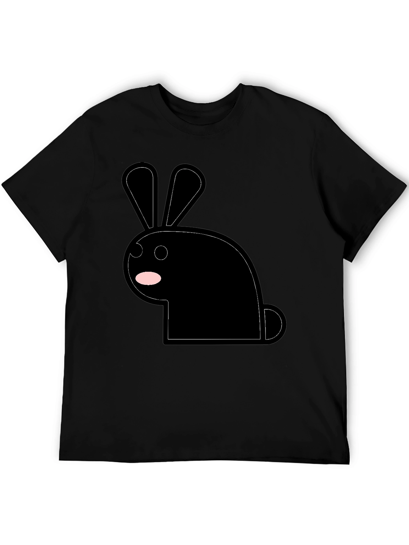 Black Bunny Graphic Tee - Minimalist Style