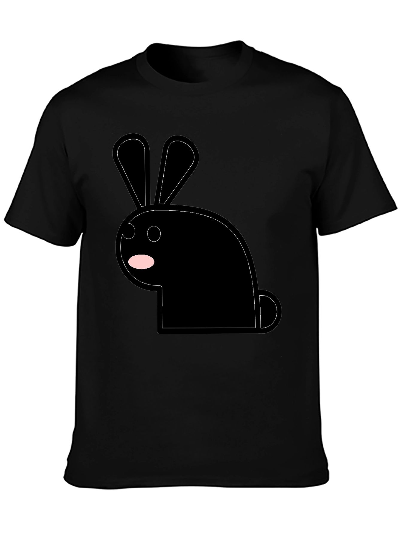 Black Bunny Graphic Tee - Minimalist Style