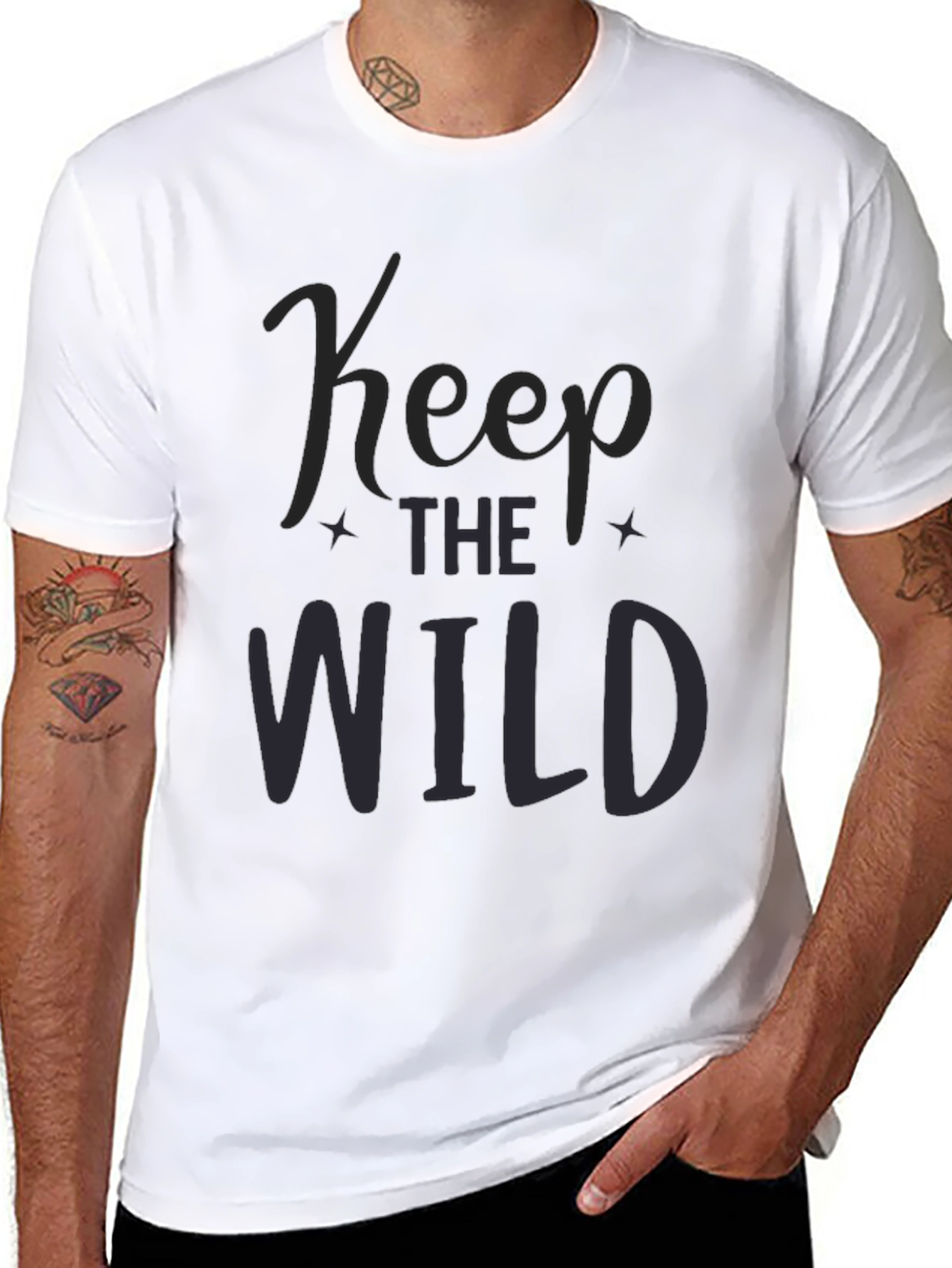 Keep the Wild Black Graphic Tee for Men