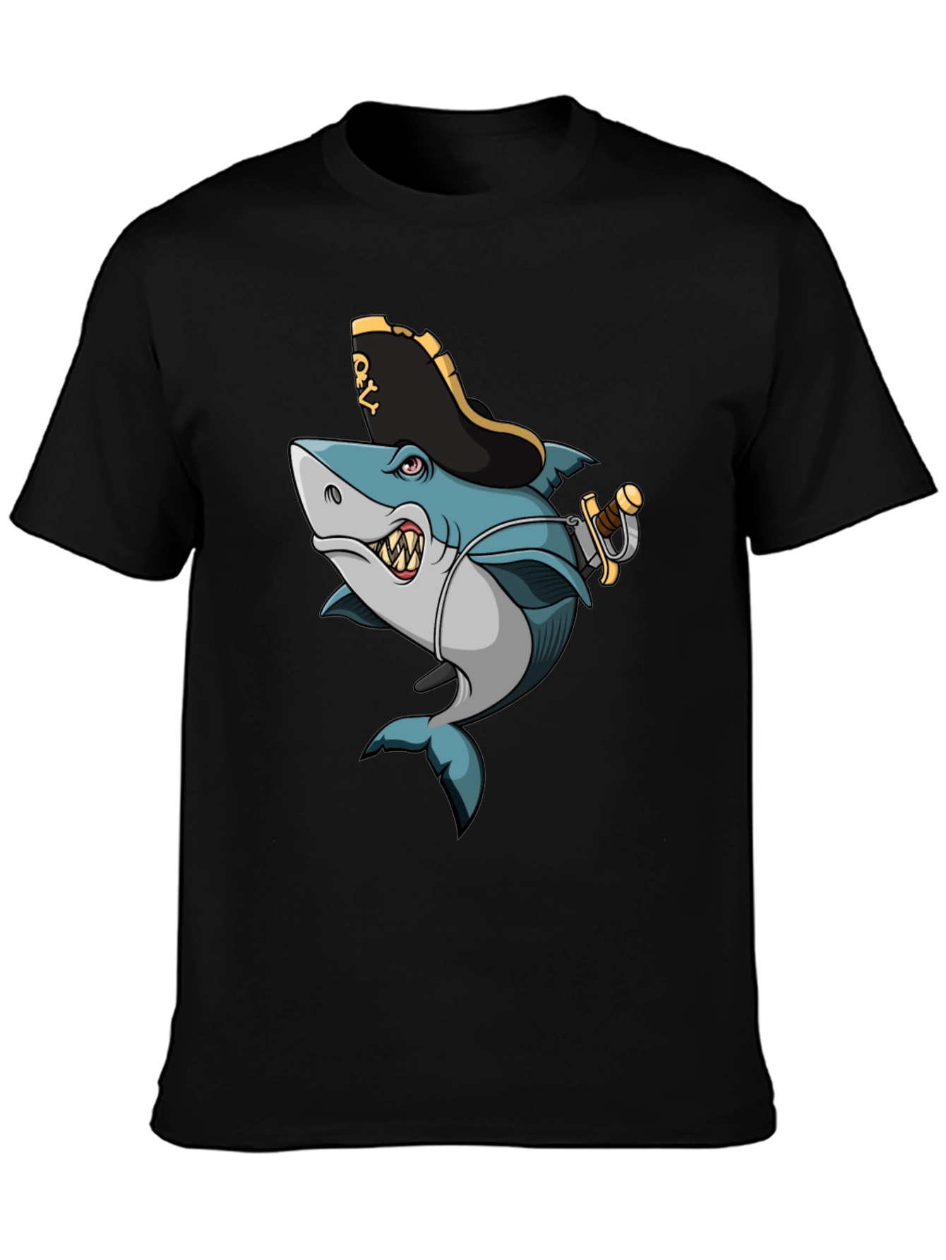 Pirate Shark Graphic T-Shirt - Cool Cartoon Design