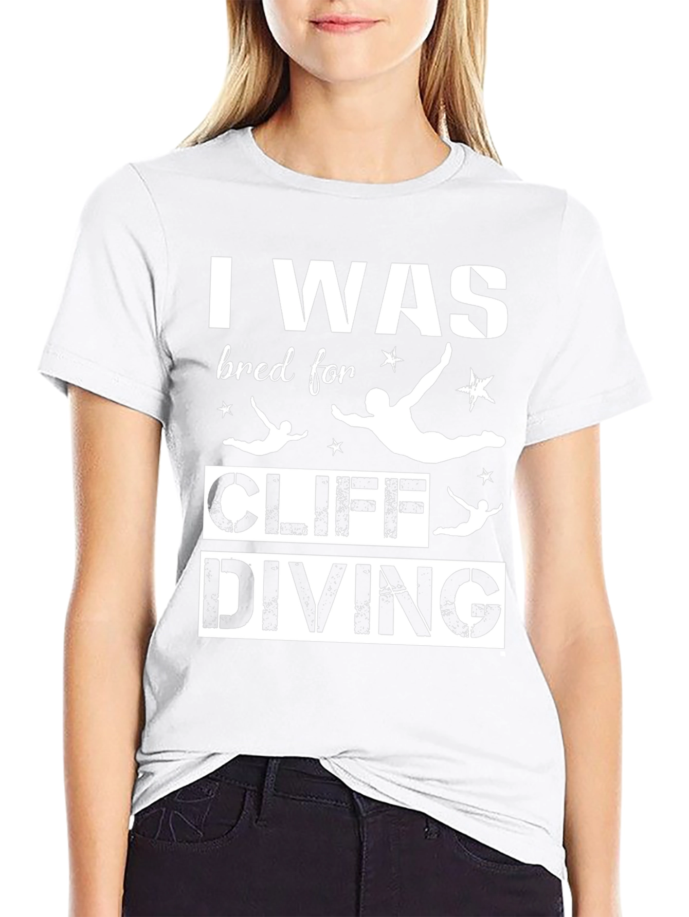 I Was Bred For Cliff Diving Black T-Shirt