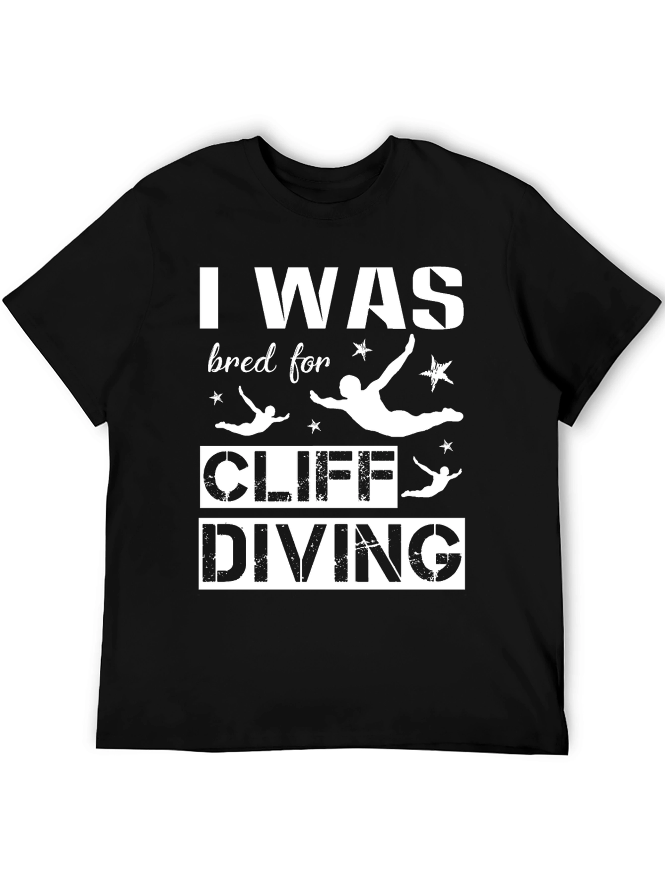 I Was Bred For Cliff Diving Black T-Shirt