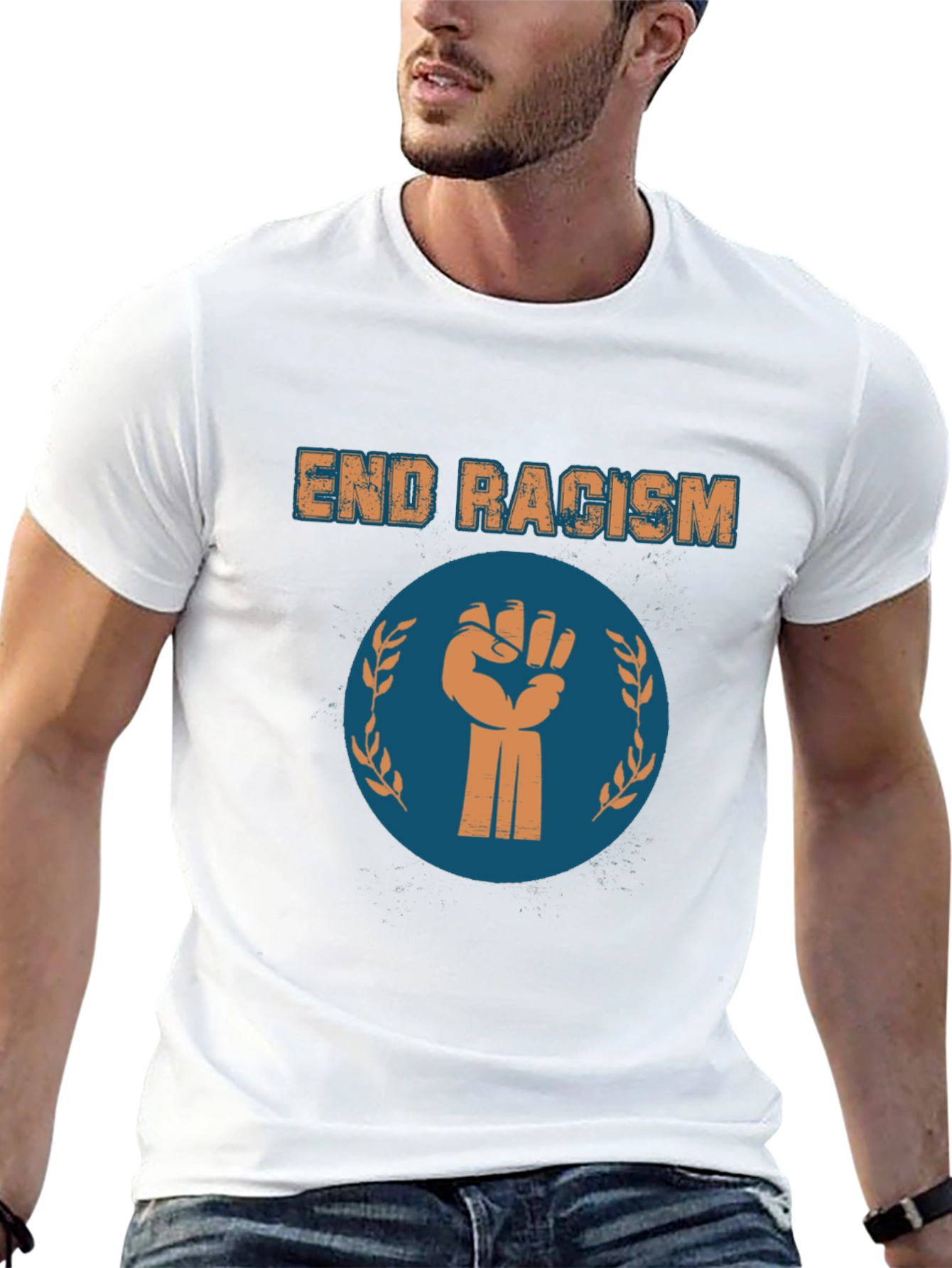 End Racism Graphic Tee - Black Cotton T-Shirt