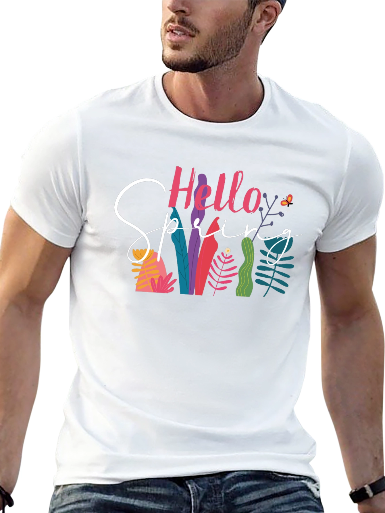 Hello Spring Graphic Tee - Black