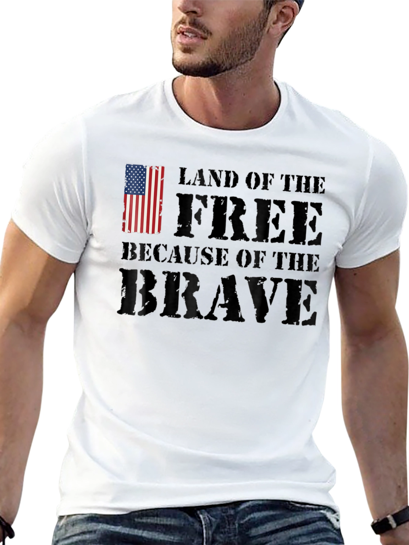 Land of the Free Patriotic Graphic T-Shirt