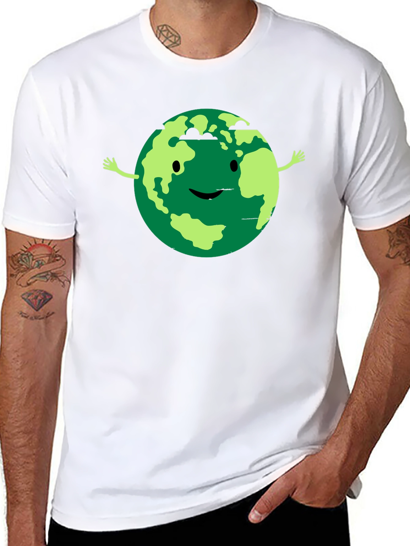 Earth Smiling Graphic T-Shirt