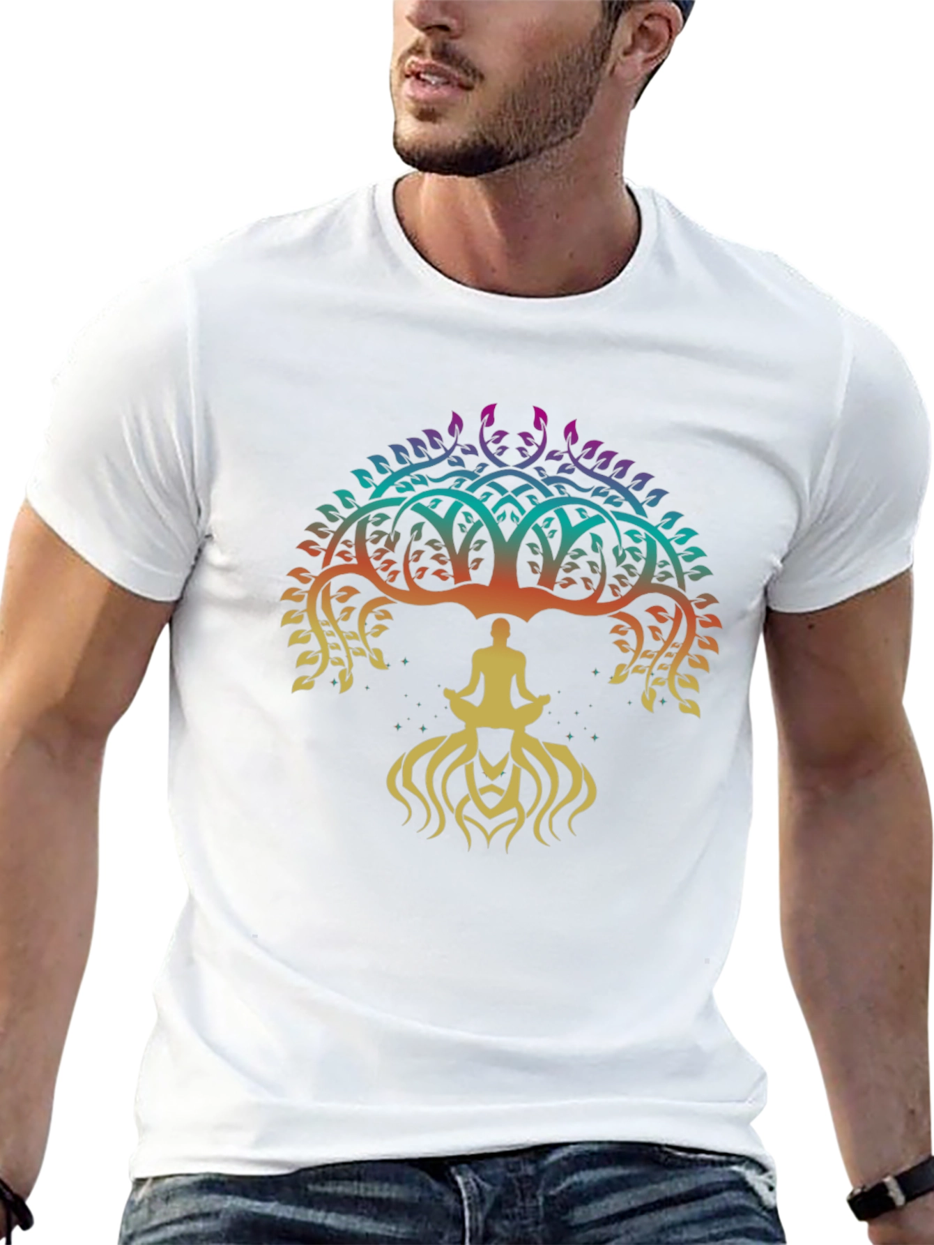 Tree of Life Yoga Meditation Mens T-Shirt